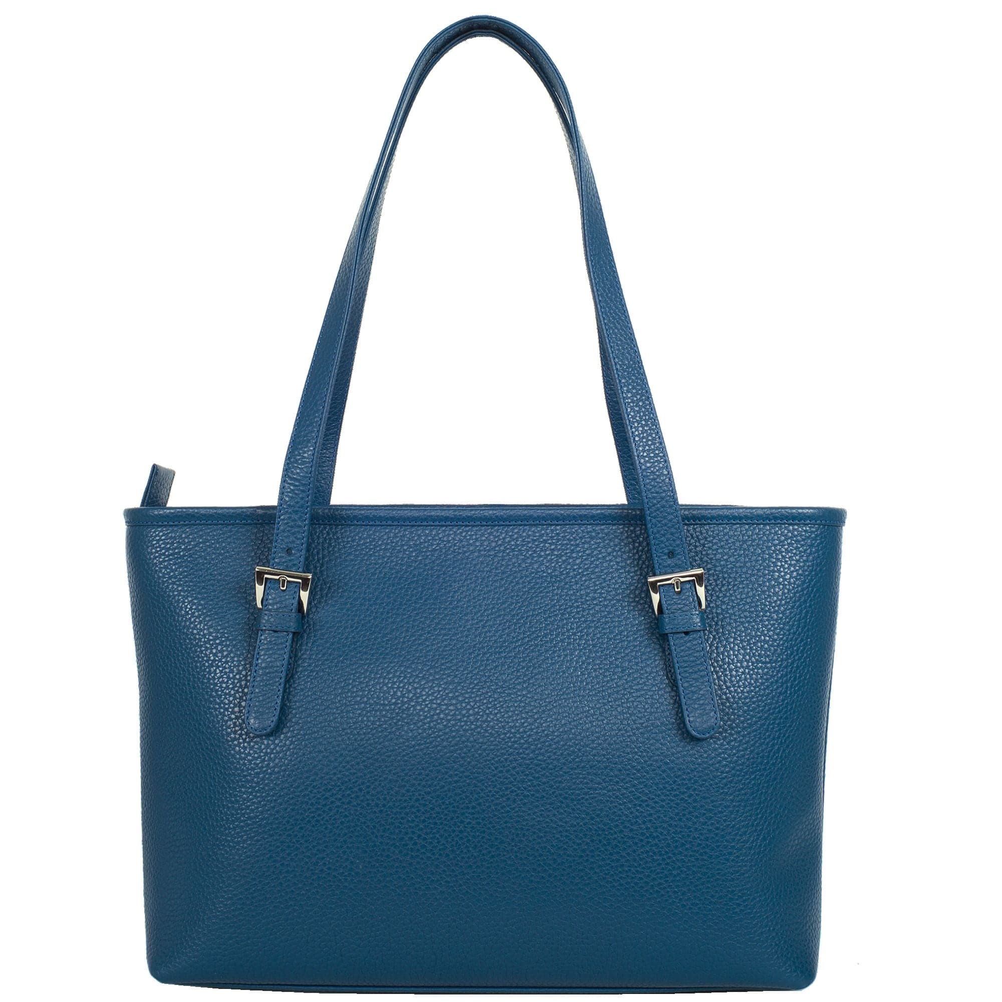 Handtasche Shopper 13 Zoll Leder hellblau - Corf Offermann