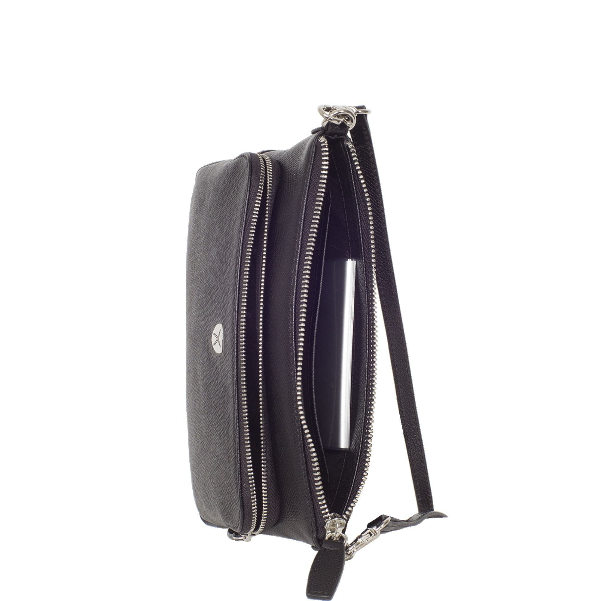 Handtasche Umhängetasche Leder schwarz - Corf Offermann