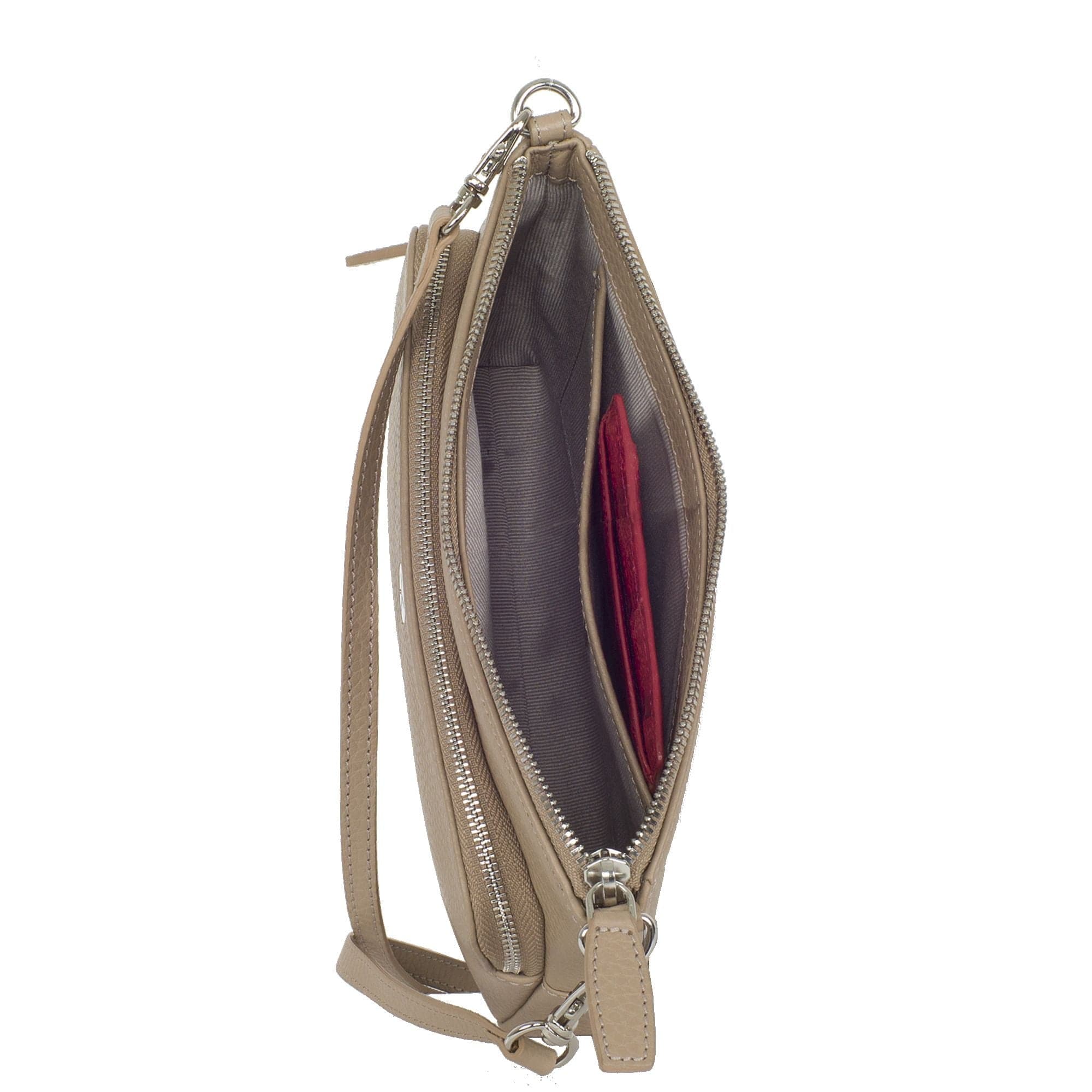 Handtasche Umhängetasche Leder beige - Corf Offermann