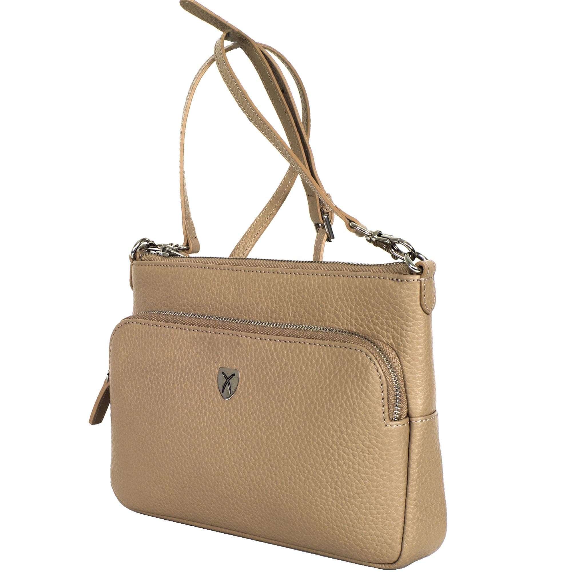 Handtasche Umhängetasche Leder beige - Corf Offermann