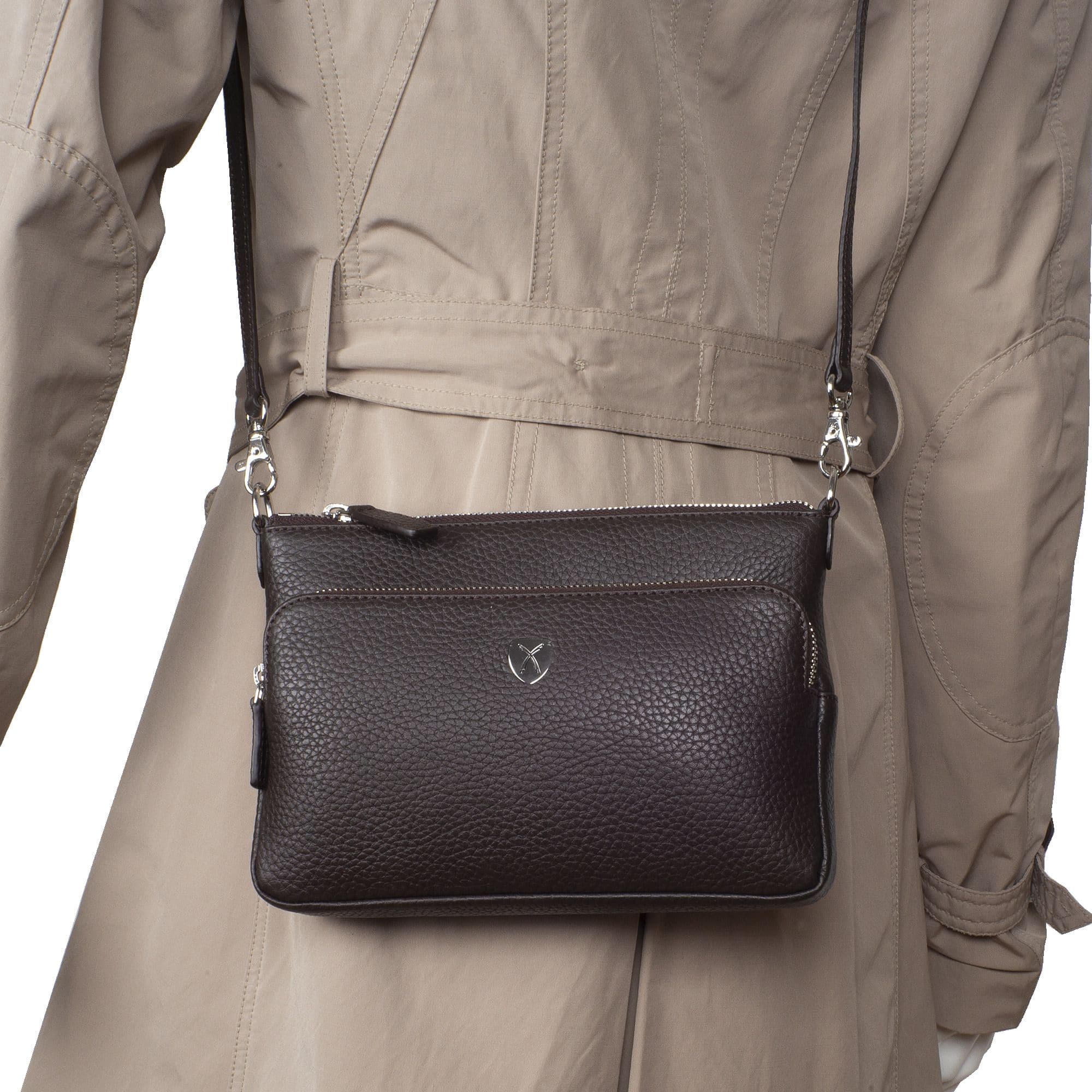 Handtasche Umhängetasche Leder schwarz - Corf Offermann