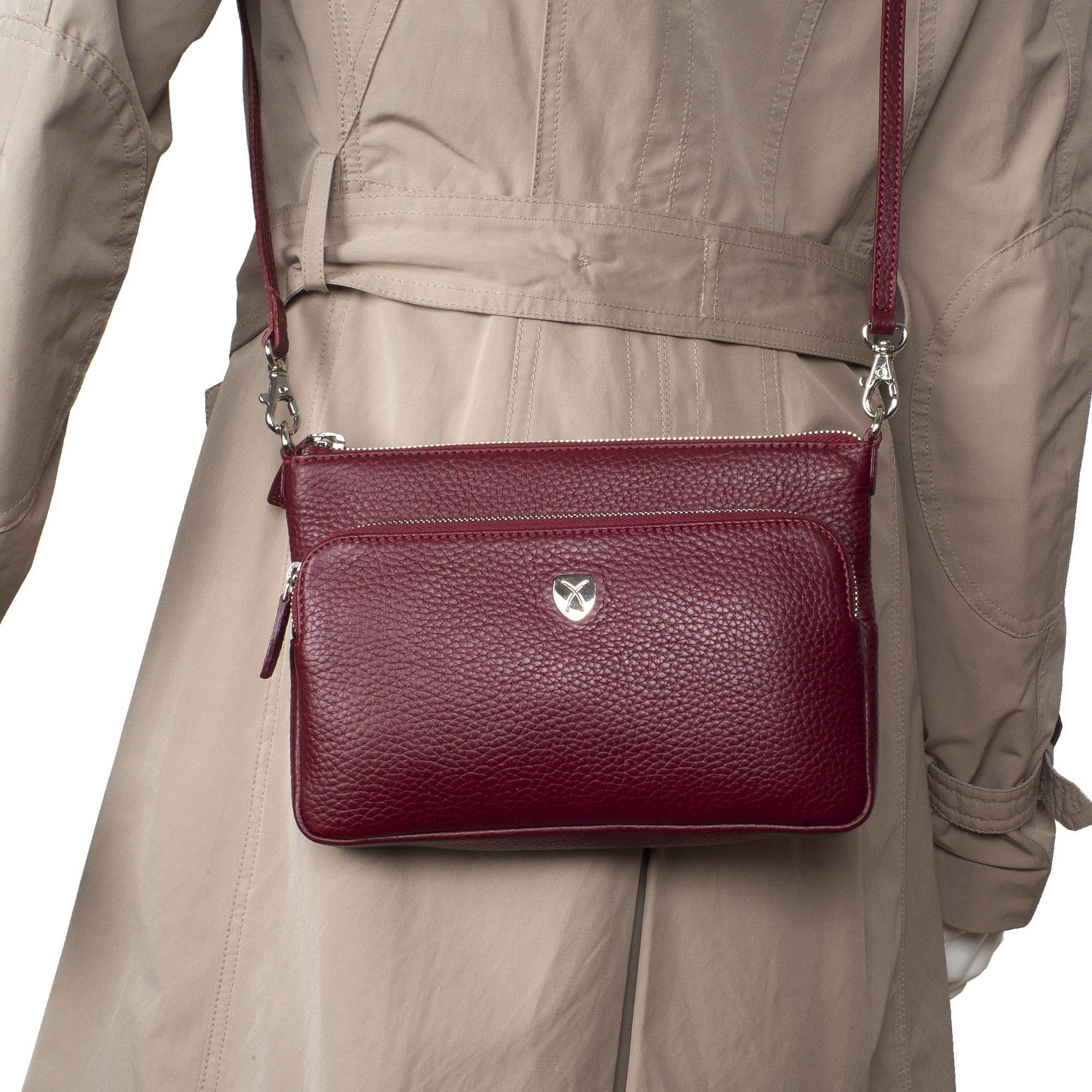 Handtasche Umhängetasche Leder bordeauxrot - Corf Offermann