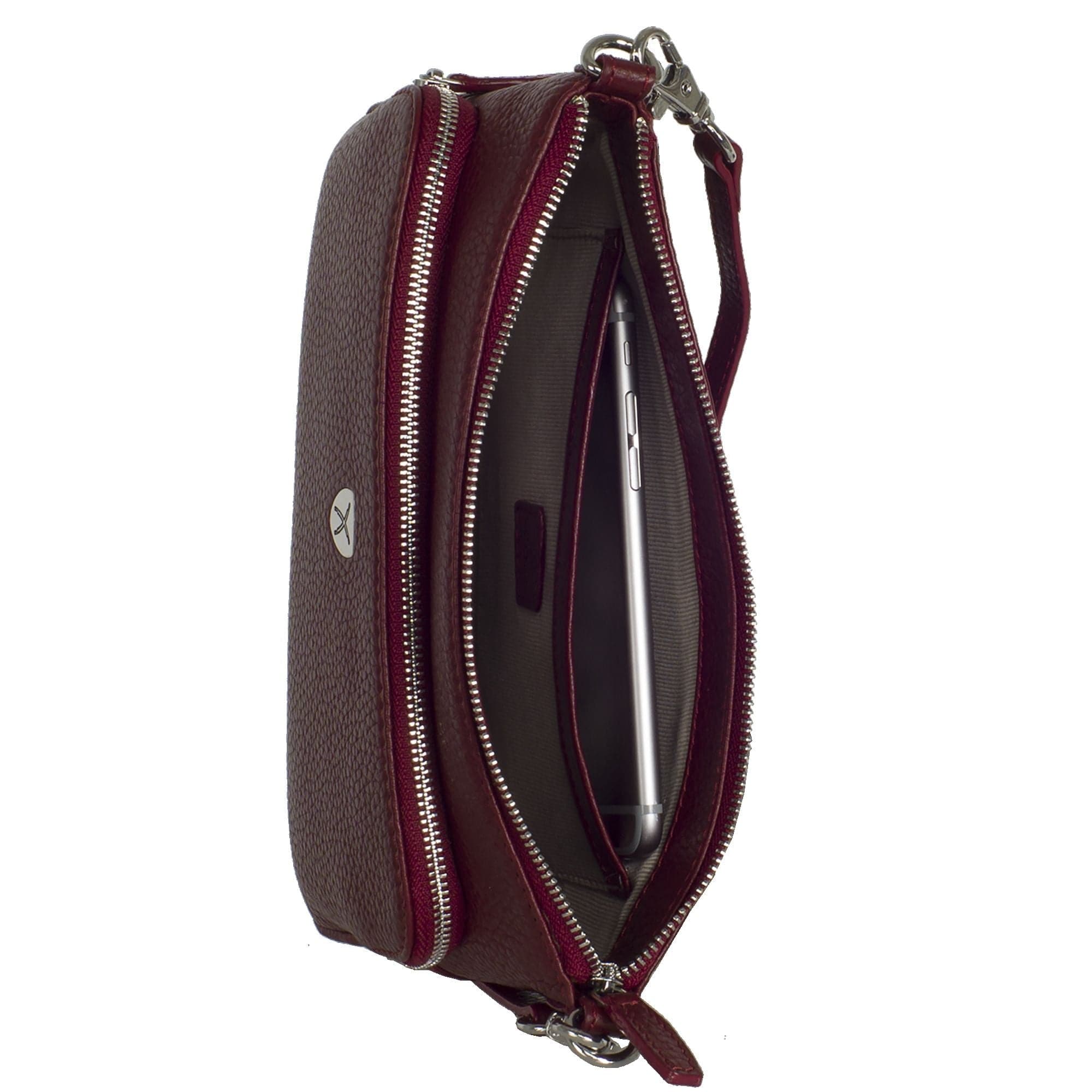 Handtasche Umhängetasche Leder bordeauxrot - Corf Offermann