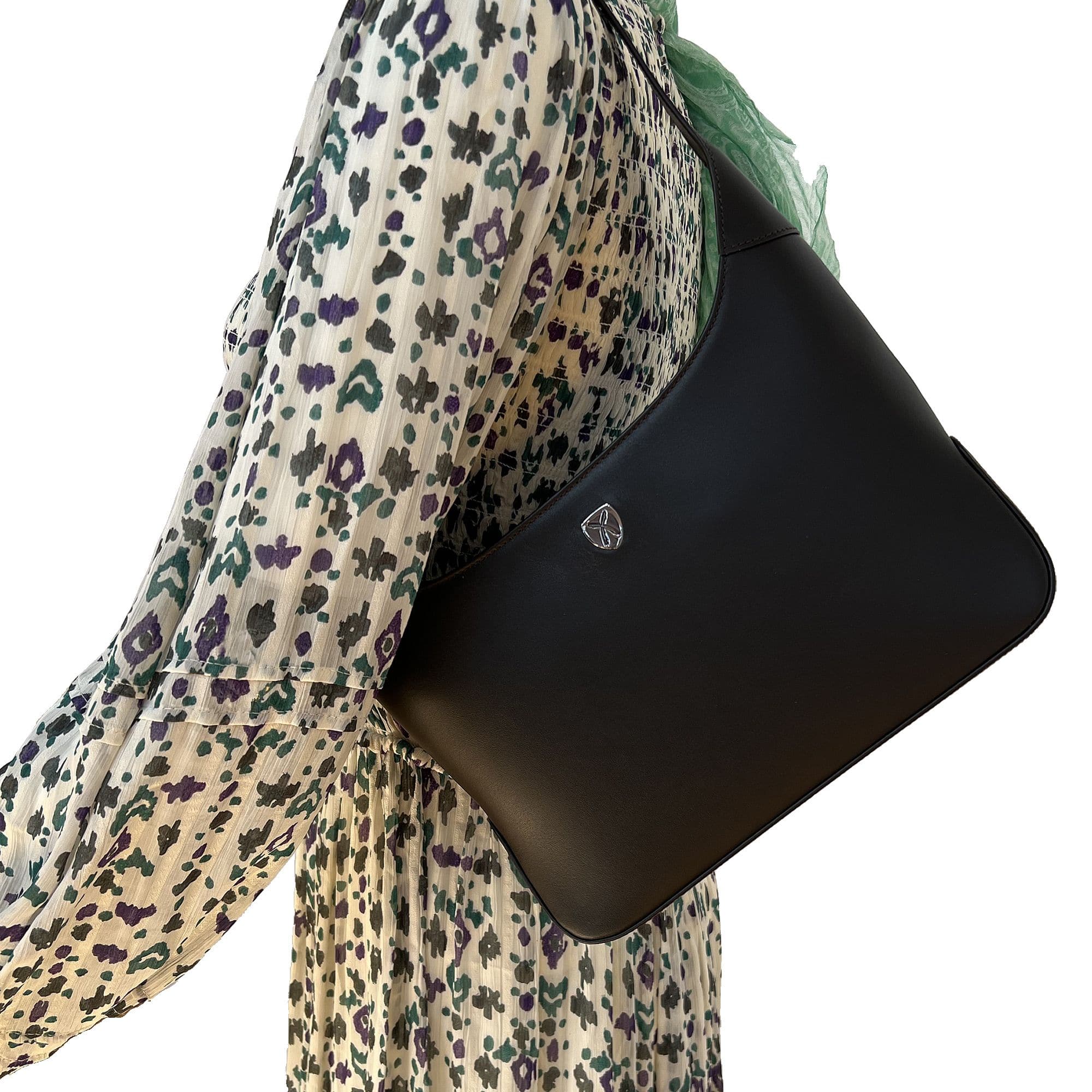 Schultertasche Handtasche Crossover glattes Leder schwarz - Corf Offermann