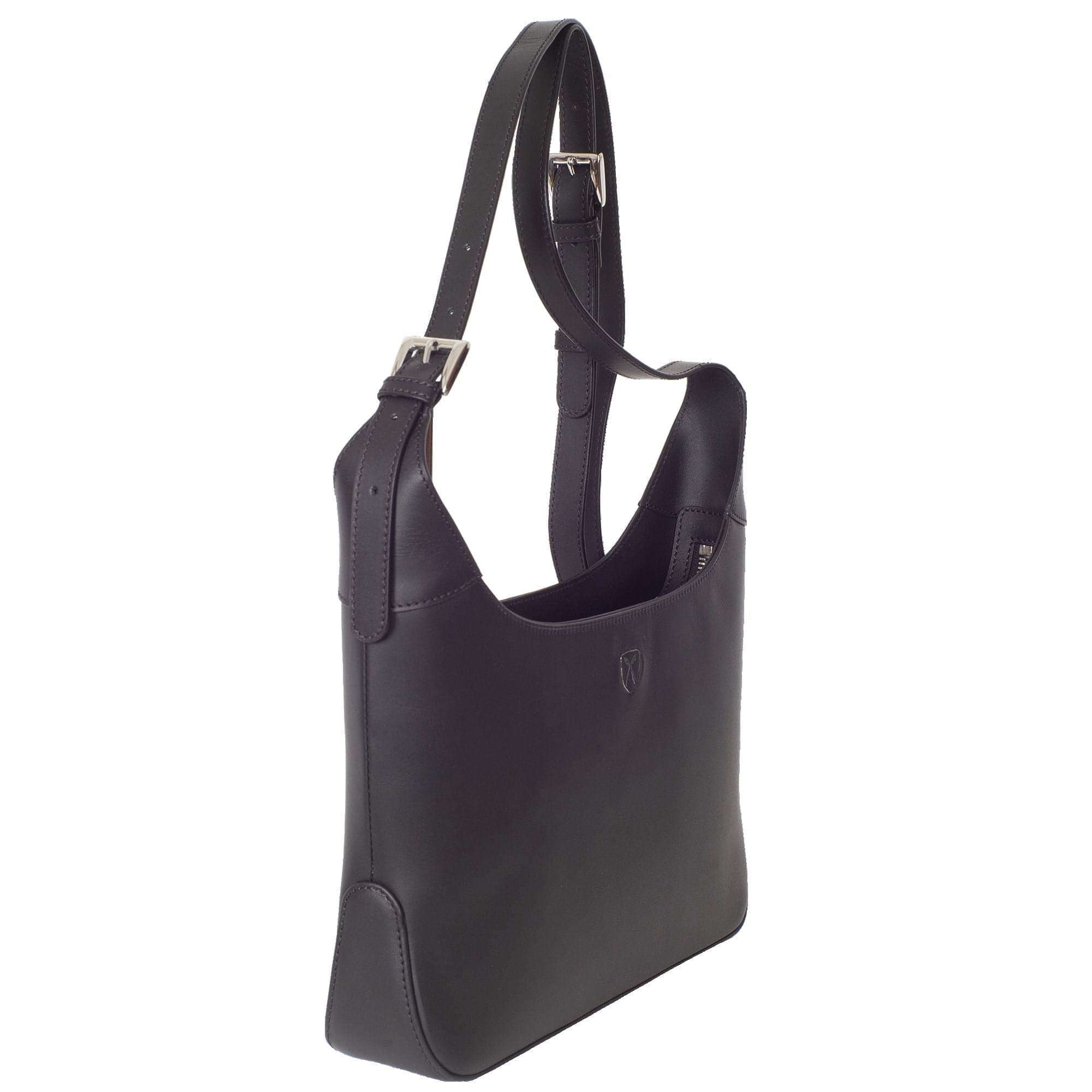 Schultertasche Handtasche Crossover glattes Leder schwarz - Corf Offermann