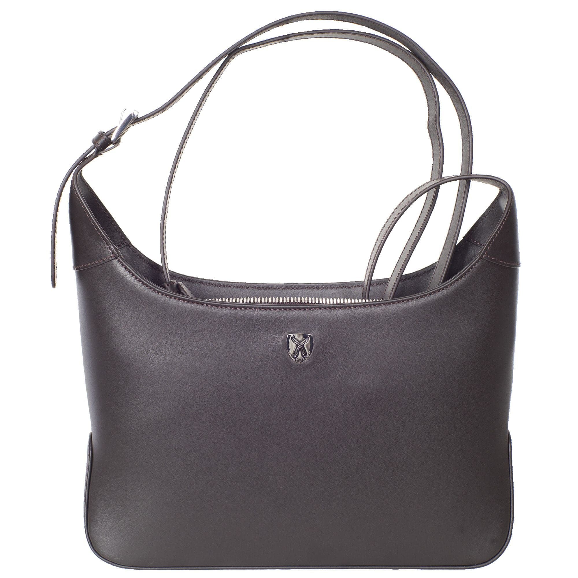 Schultertasche Handtasche Crossover glattes Leder braun - Corf Offermann