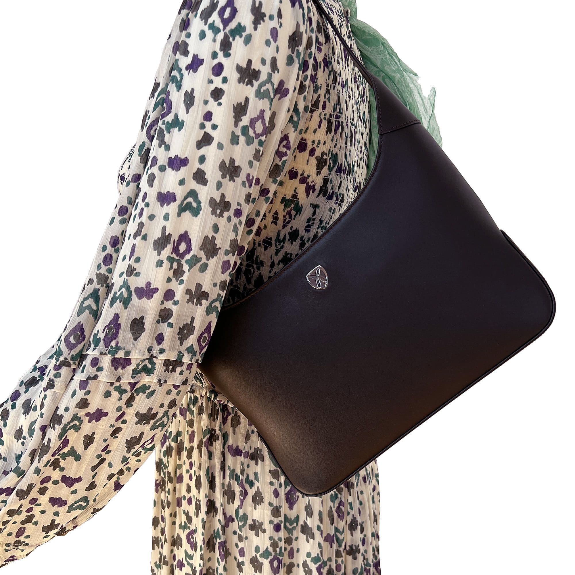 Schultertasche Handtasche Crossover glattes Leder braun - Corf Offermann