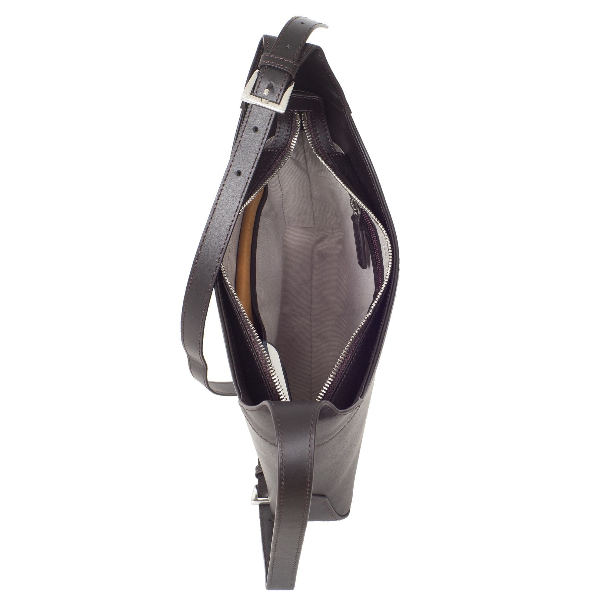 Schultertasche Handtasche Crossover glattes Leder braun - Corf Offermann