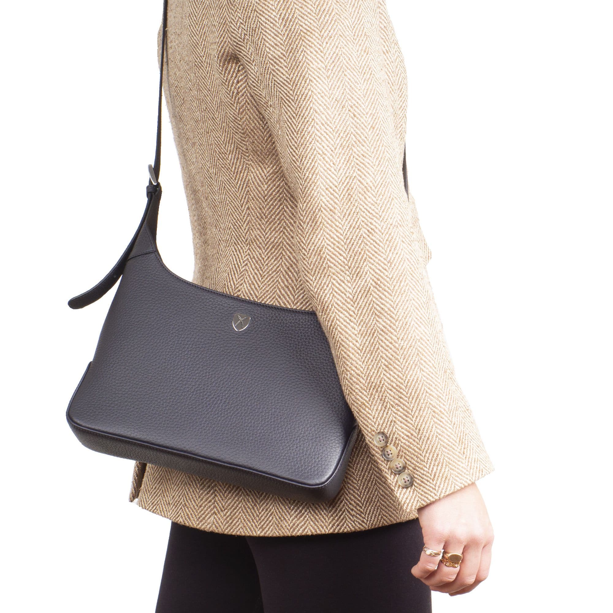 Schultertasche Handtasche Crossover Leder blau - Corf Offermann