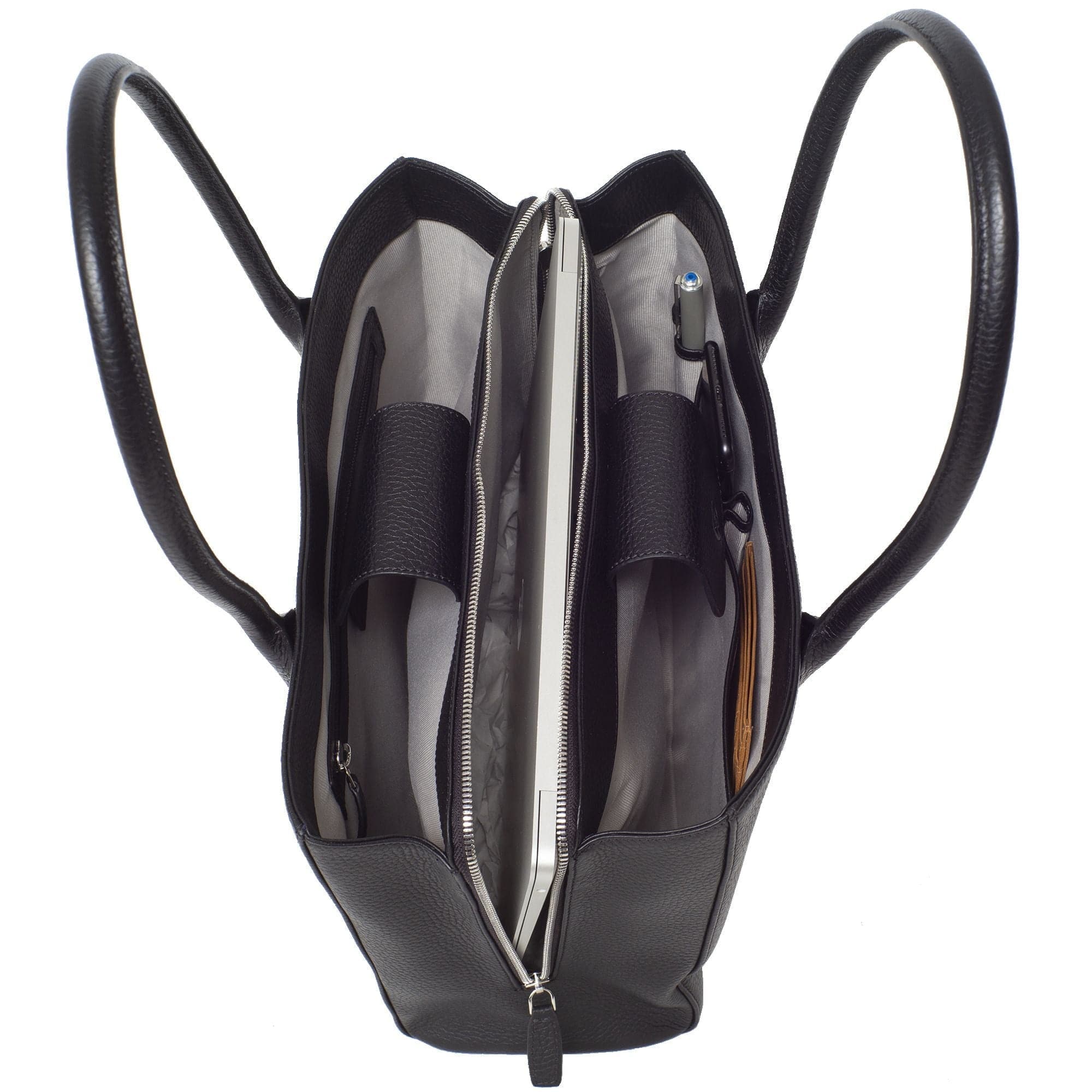 Handtasche Businesstasche 14 Zoll Leder schwarz - Corf Offermann