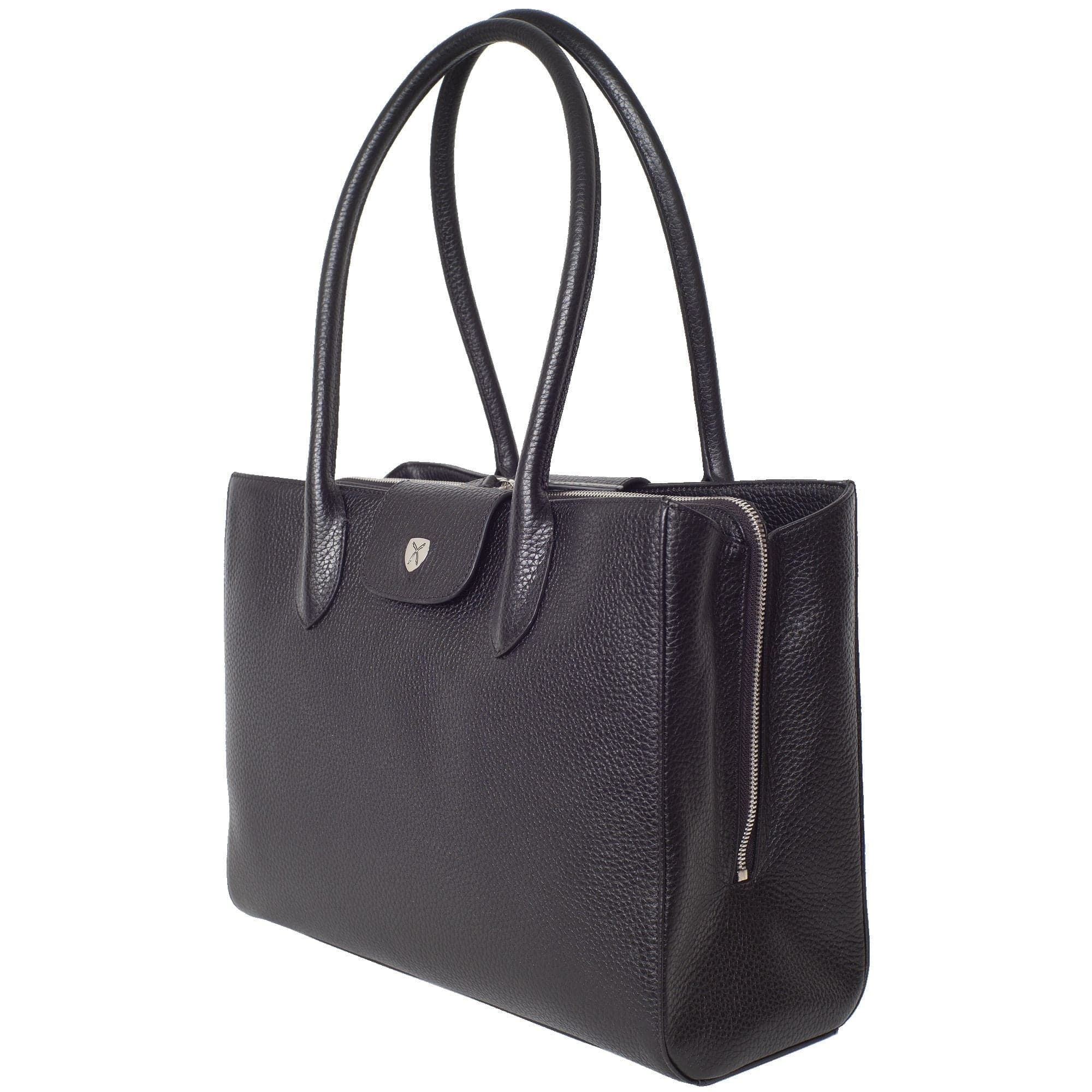 Handtasche Businesstasche 14 Zoll Leder schwarz - Corf Offermann