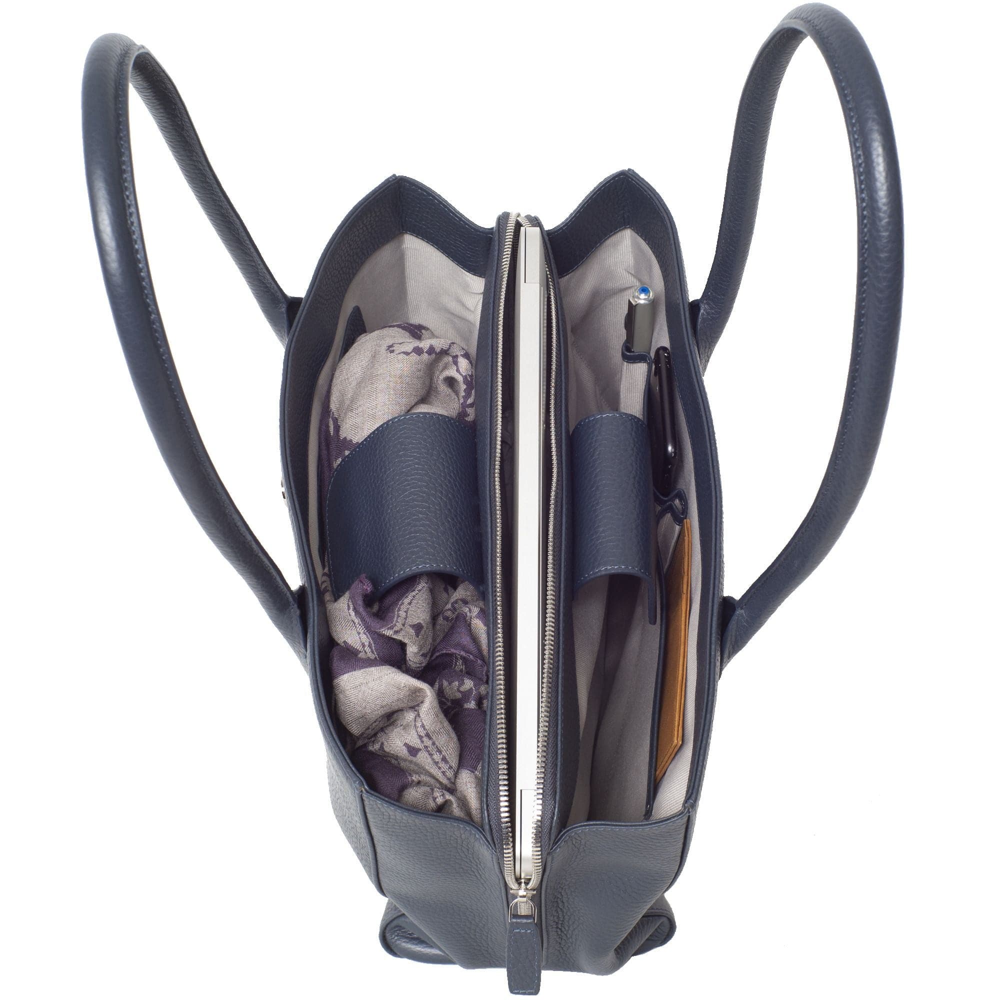 Handtasche Businesstasche 14 Zoll Leder blau - Corf Offermann