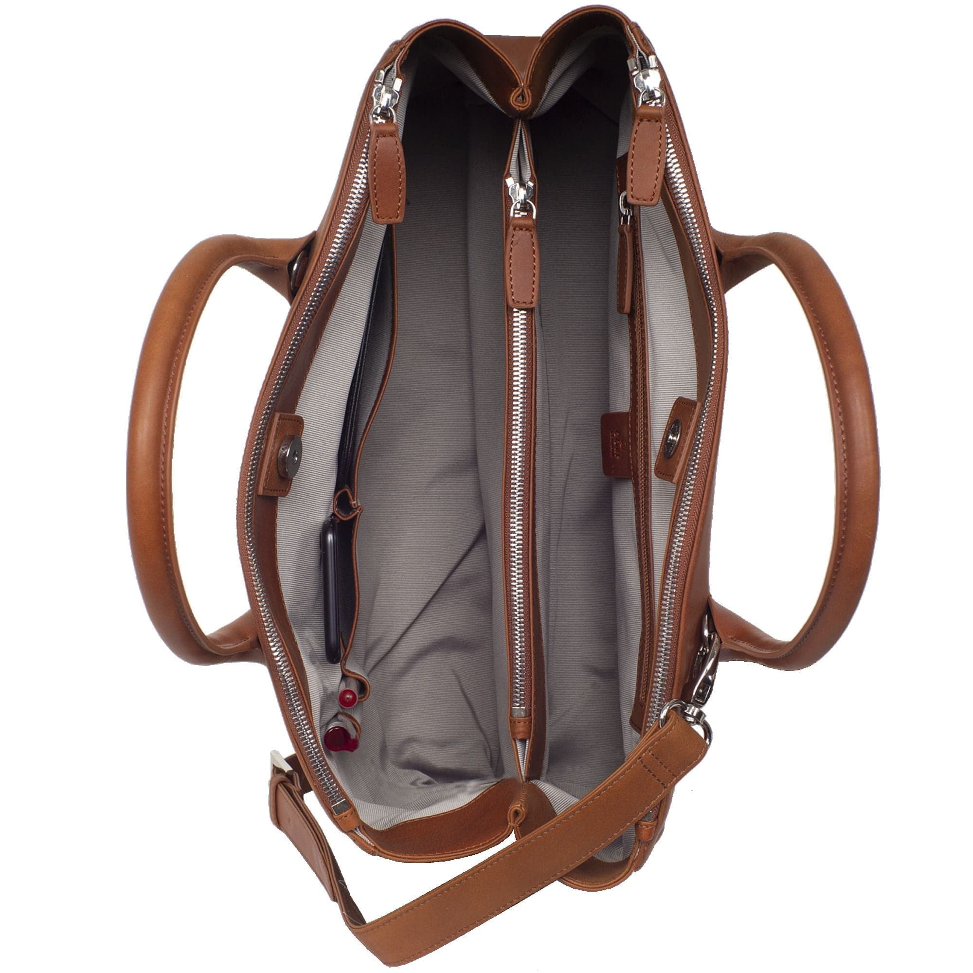 Damen Businesstasche Handtasche 15 Zoll Leder cognac - Corf Offermann