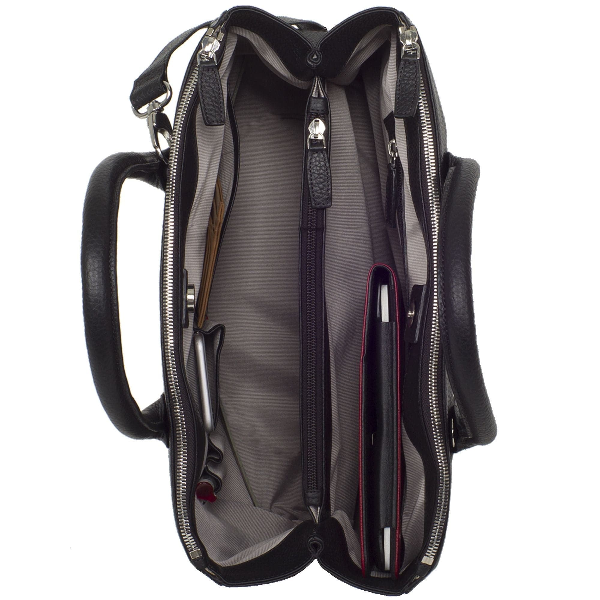 Damen Businesstasche Handtasche 15 Zoll Leder schwarz - Corf Offermann