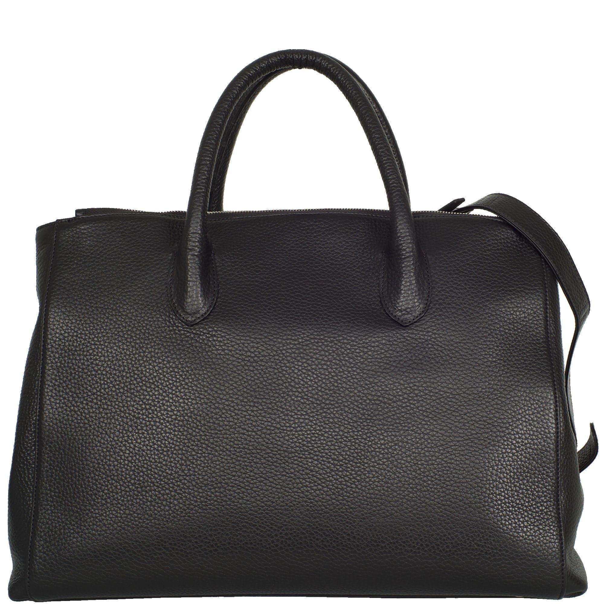 Damen Businesstasche Handtasche 15 Zoll Leder schwarz - Corf Offermann