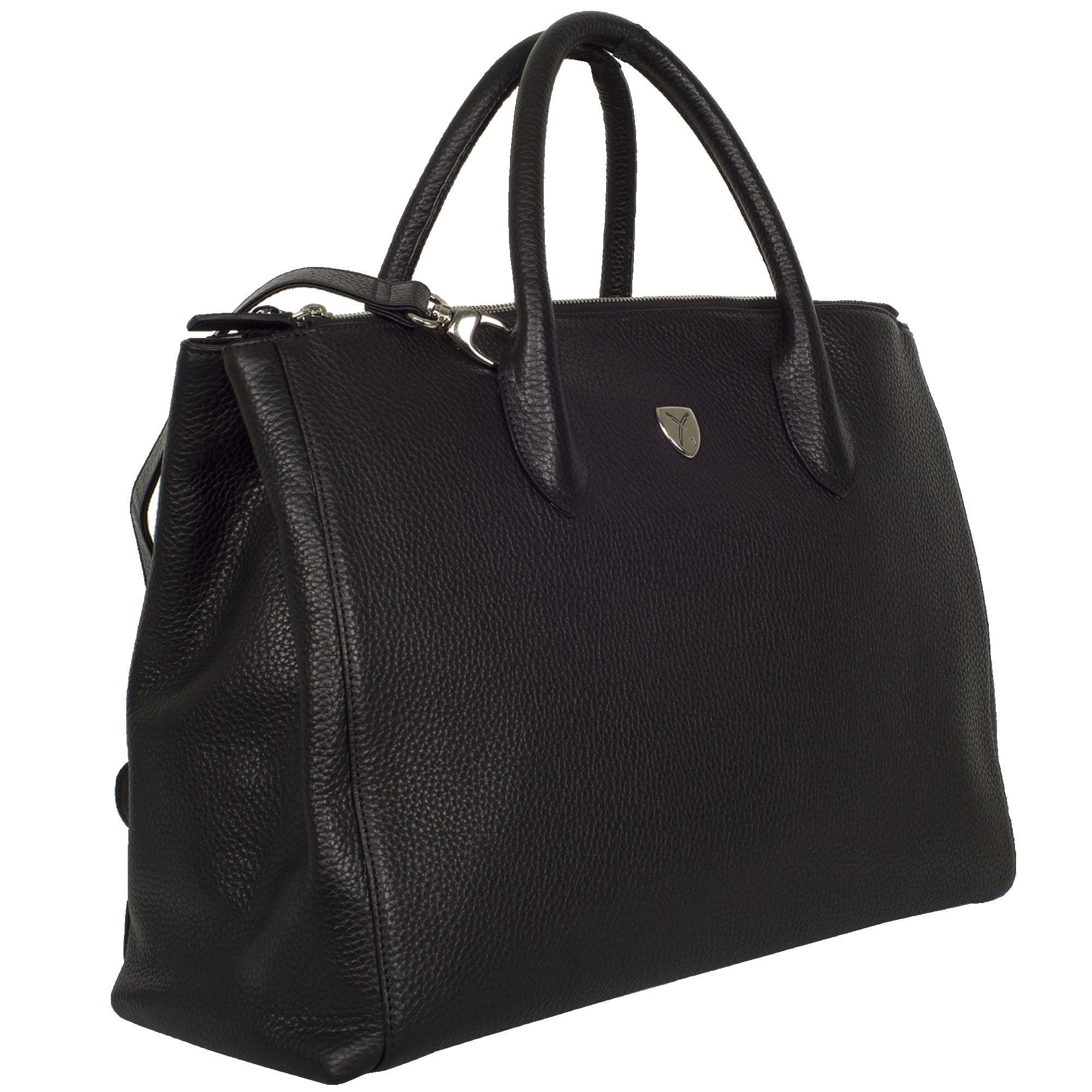 Damen Businesstasche Handtasche 15 Zoll Leder schwarz - Corf Offermann