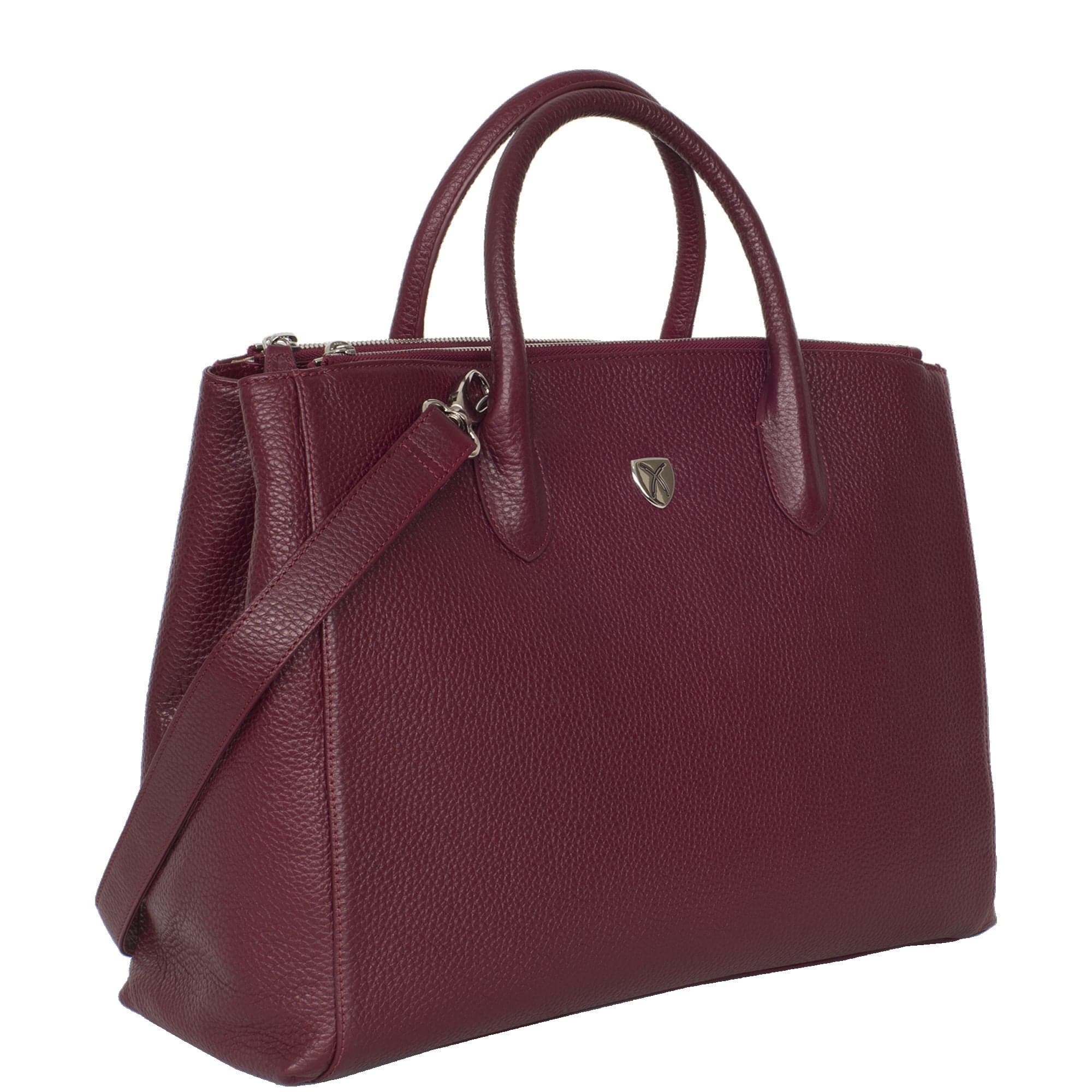 Damen Businesstasche Handtasche 15 Zoll Leder bordeauxrot - Corf Offermann