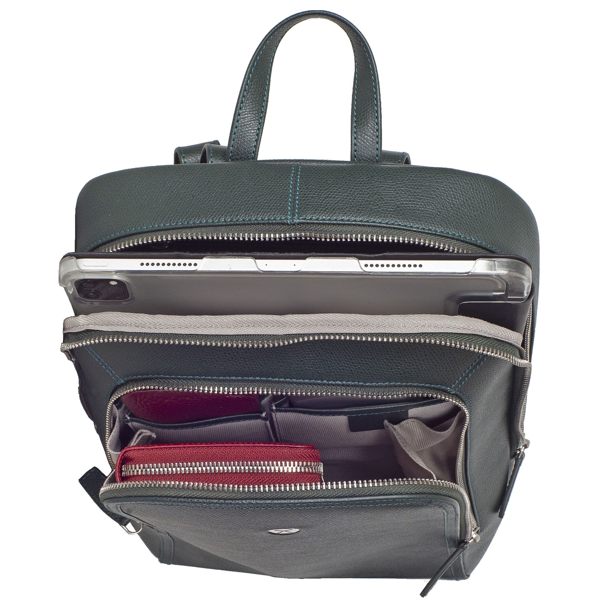 Businessrucksack Lederrucksack 14 Zoll Leder grün - Corf Offermann