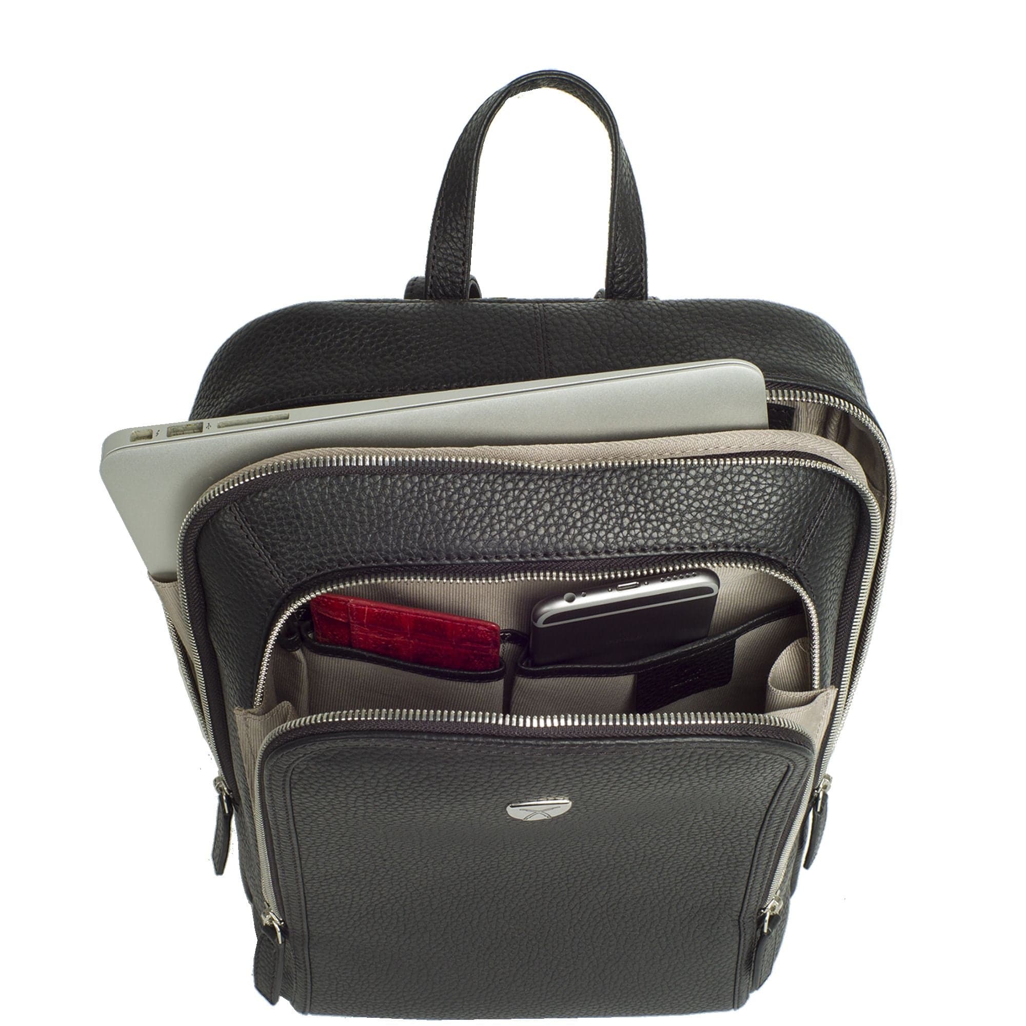 Businessrucksack Lederrucksack 14 Zoll Leder schwarz - Corf Offermann