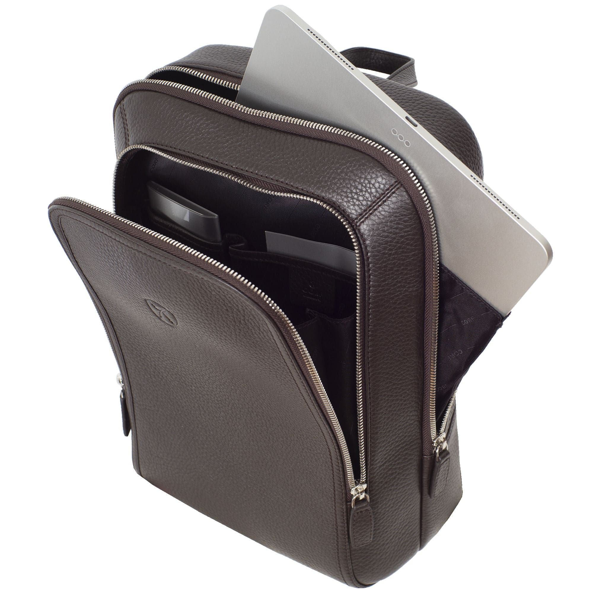 Businessrucksack Lederrucksack 14 Zoll Leder braun - Corf Offermann