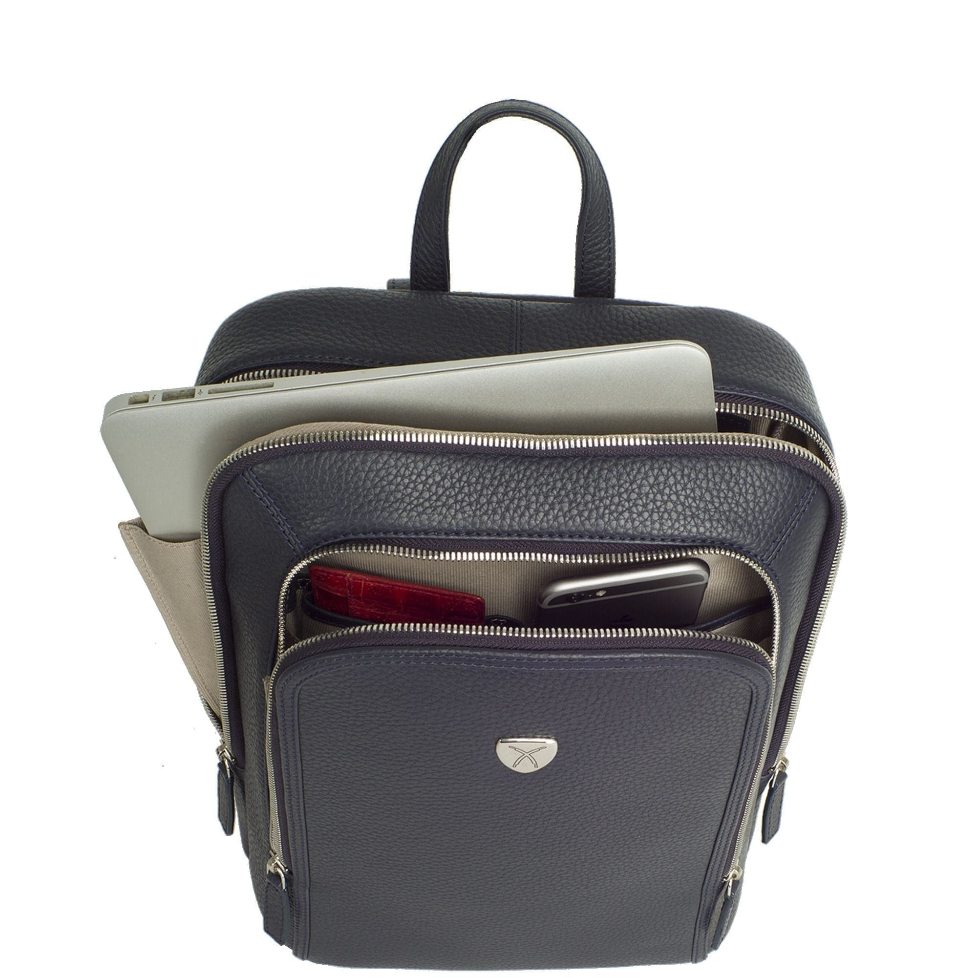 Businessrucksack Lederrucksack 14 Zoll Leder bordeauxrot - Corf Offermann