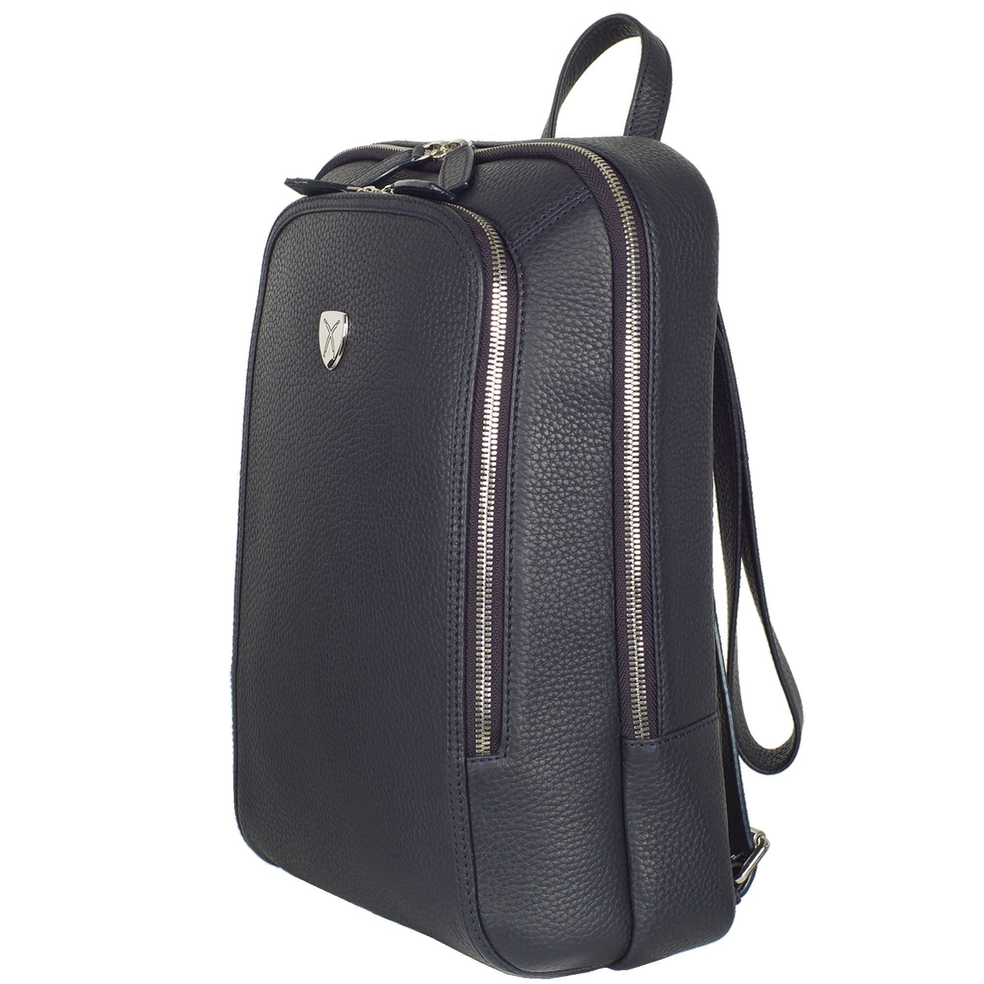 Businessrucksack Lederrucksack 14 Zoll Leder blau - Corf Offermann