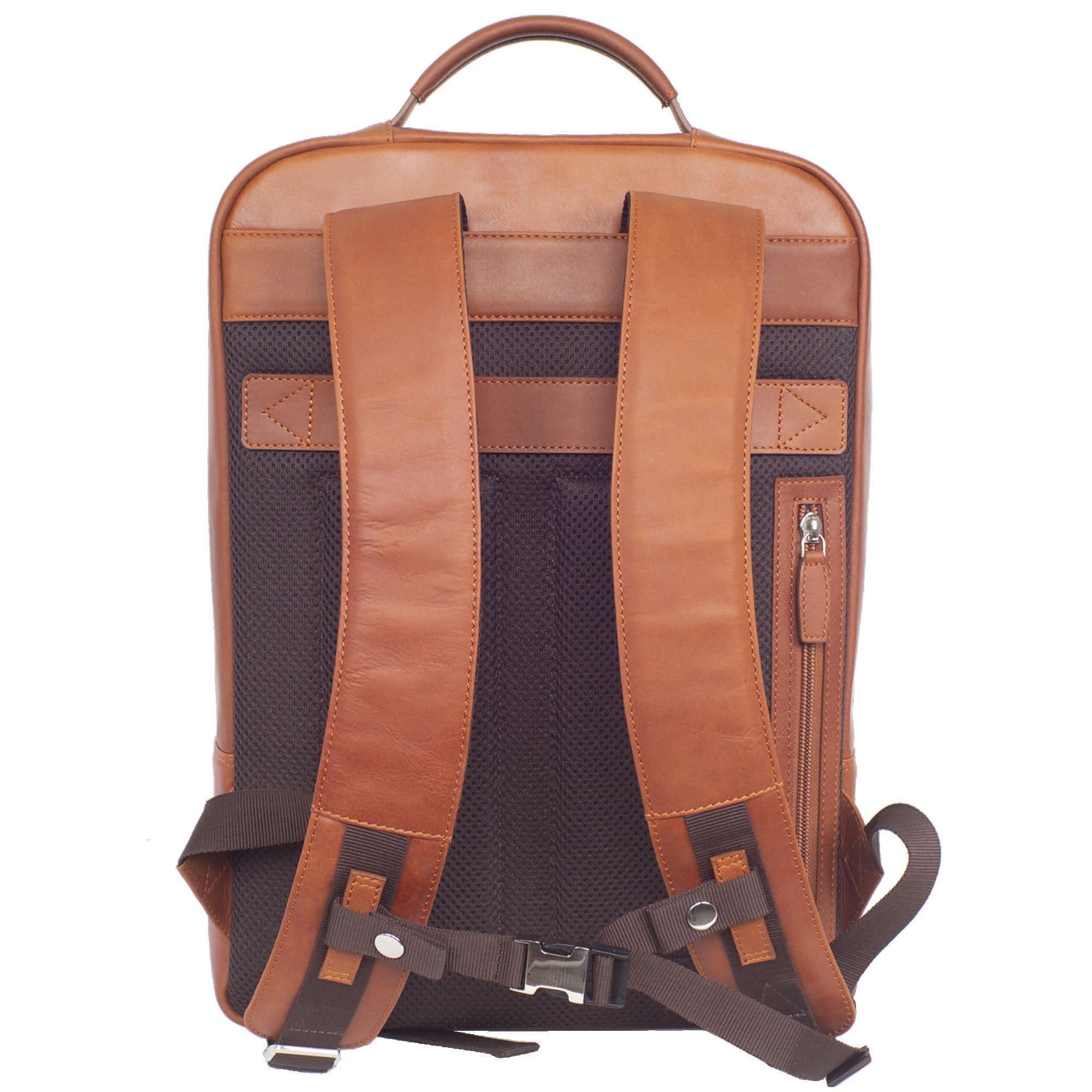 Businessrucksack Lederrucksack 15 Zoll Glattleder cognac 3 Fächer - Corf Offermann