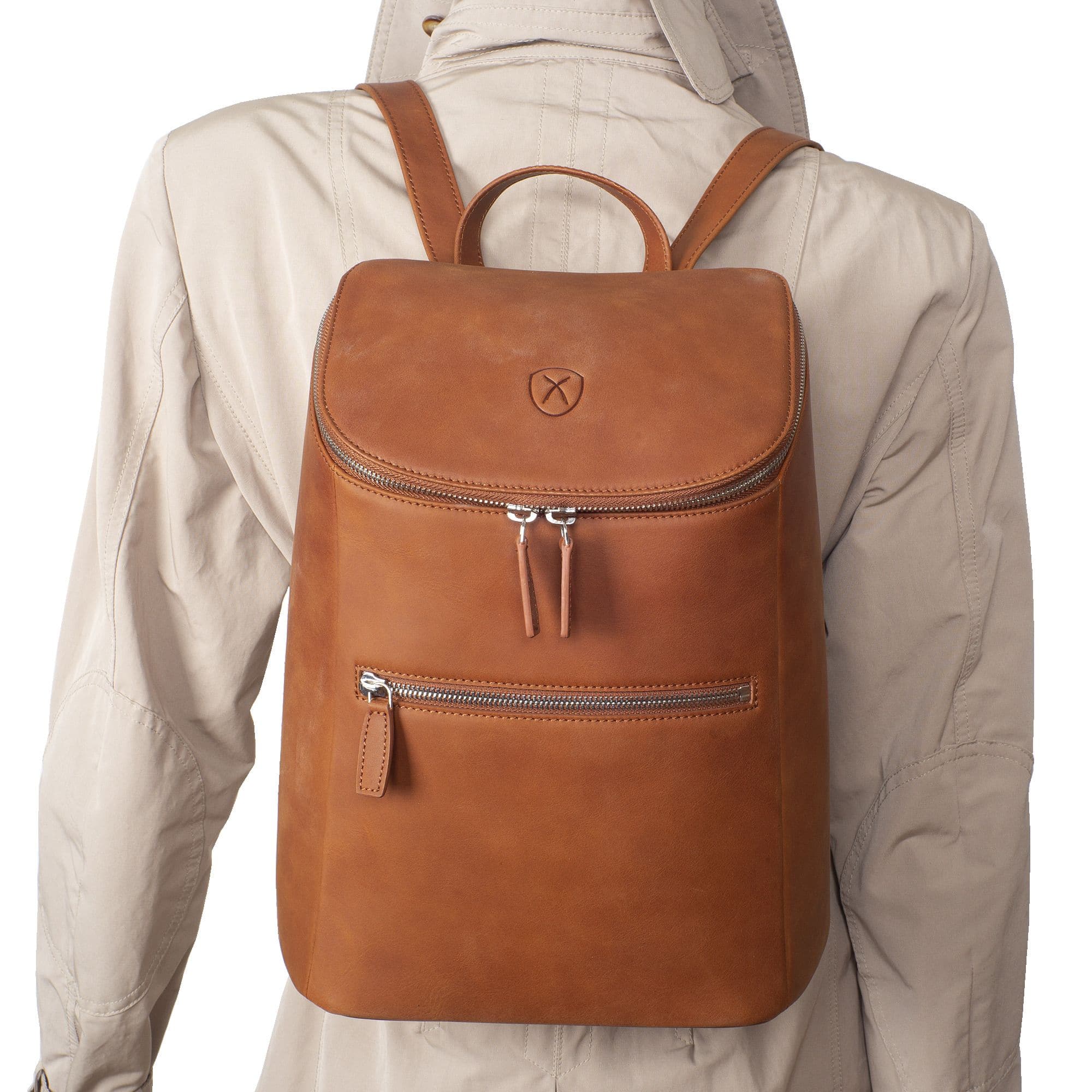 Damenrucksack Lederrucksack 13 Zoll Leder cognac - Corf Offermann