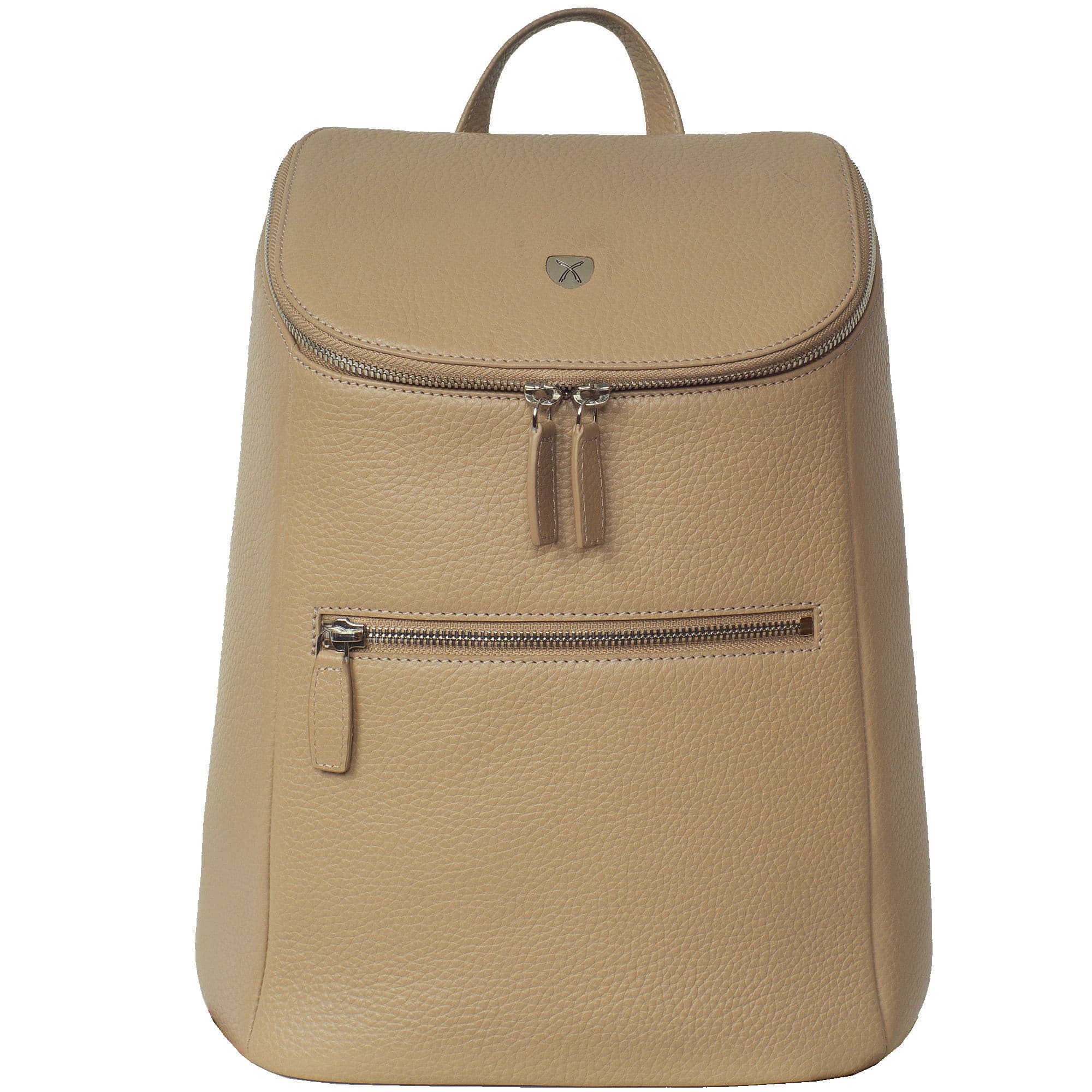 Damenrucksack Lederrucksack 13 Zoll Leder beige