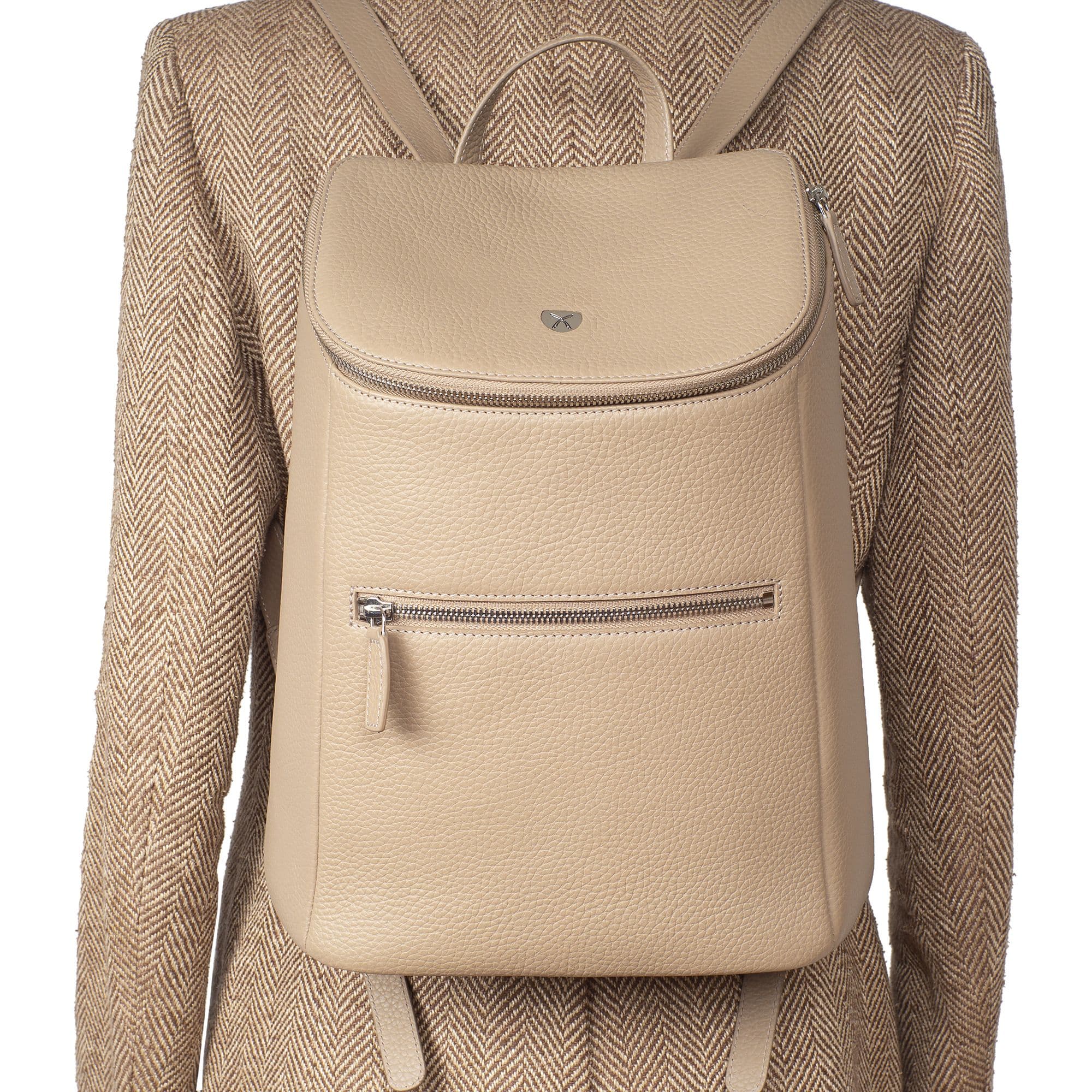 Damenrucksack Lederrucksack 13 Zoll Leder beige - Corf Offermann