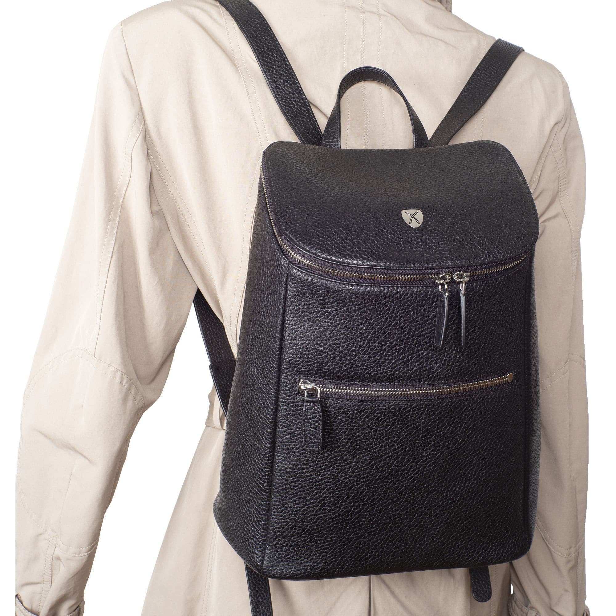 Damenrucksack Lederrucksack 13 Zoll Leder schwarz - Corf Offermann