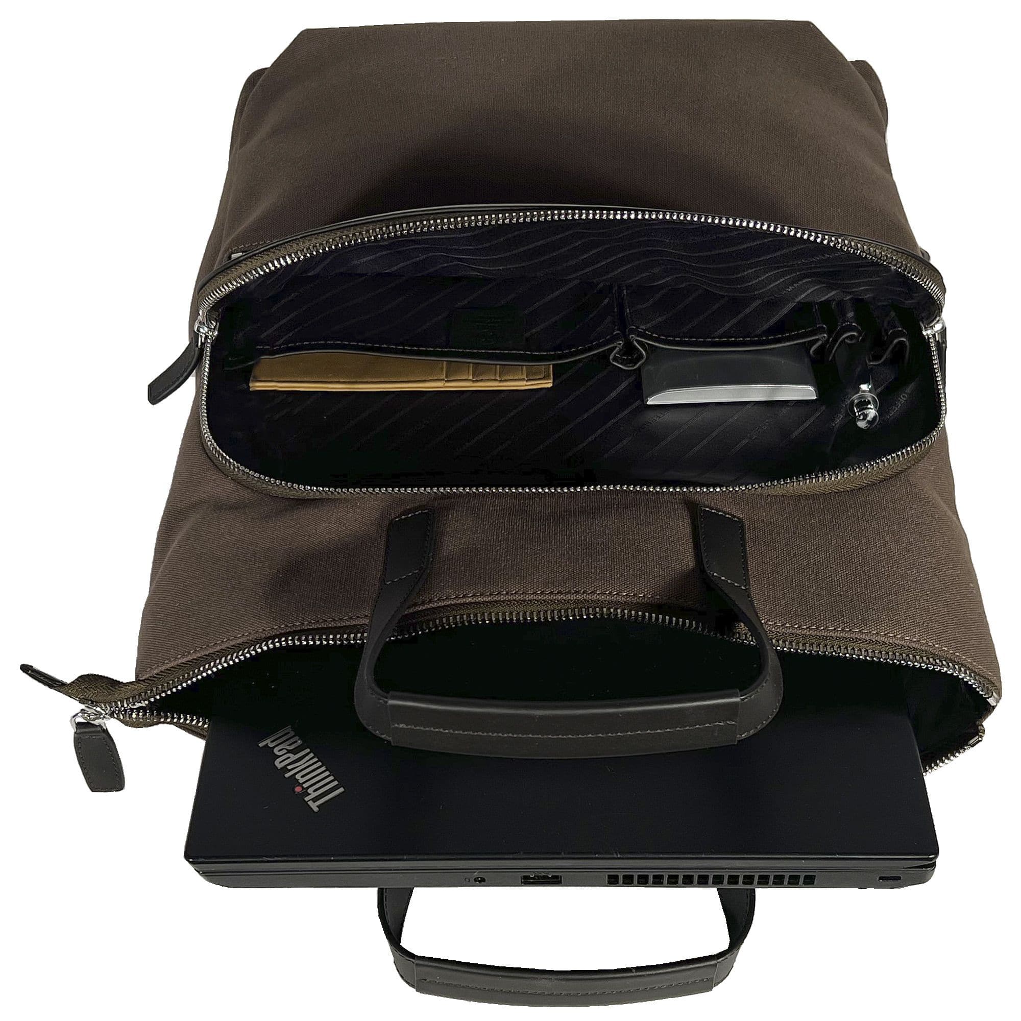 Shopper Rucksack 15 Zoll Canvas braun - Corf Offermann