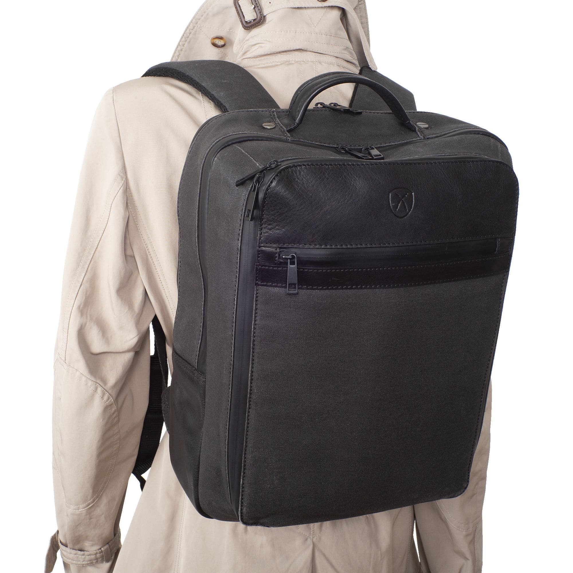 Businessrucksack Coram Nylon/Leder schwarz 15 Zoll - Corf Offermann