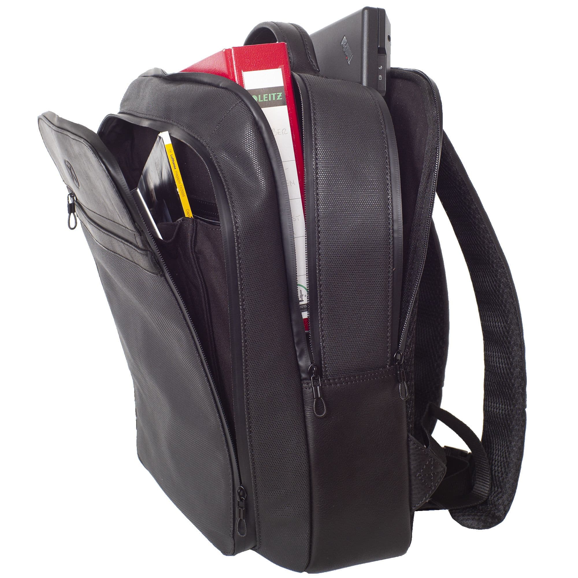 Businessrucksack Coram Nylon/Leder schwarz 15 Zoll - Corf Offermann