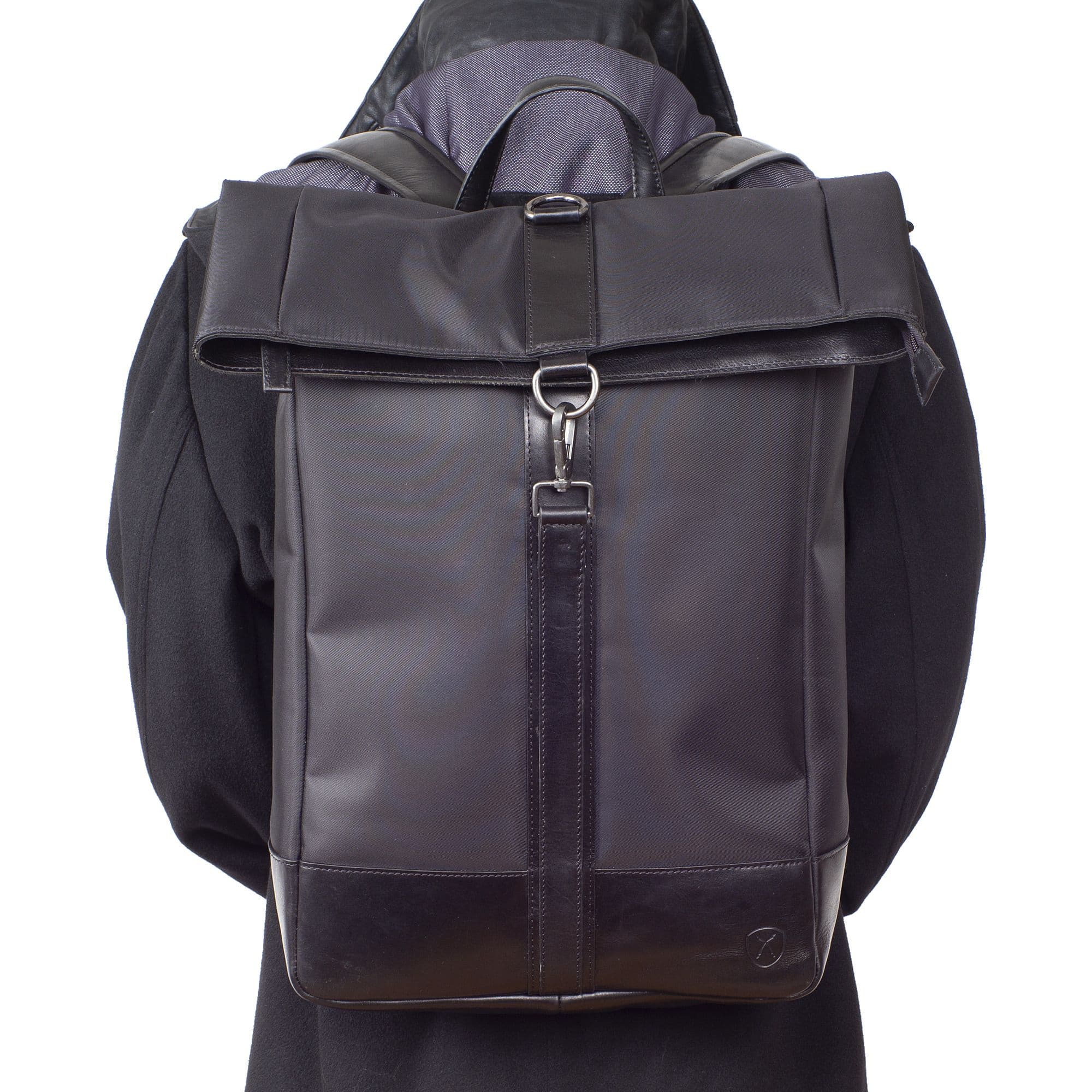 Rucksack Coram Nylon/Leder schwarz 15 Zoll - Corf Offermann