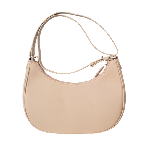 Elegante Schultertasche glattes Leder beige - Corf Offermann