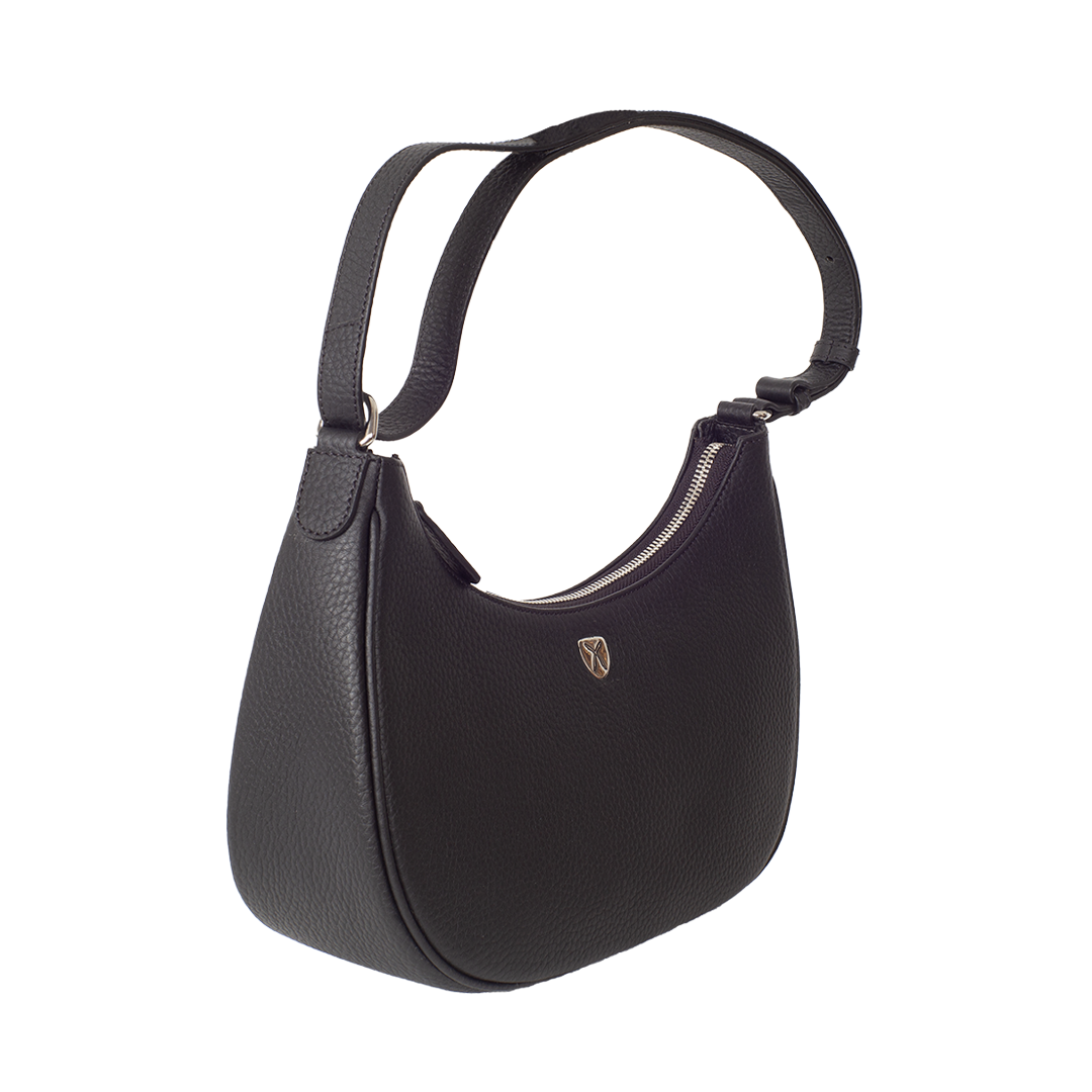 Elegante Schultertasche Leder schwarz - Corf Offermann