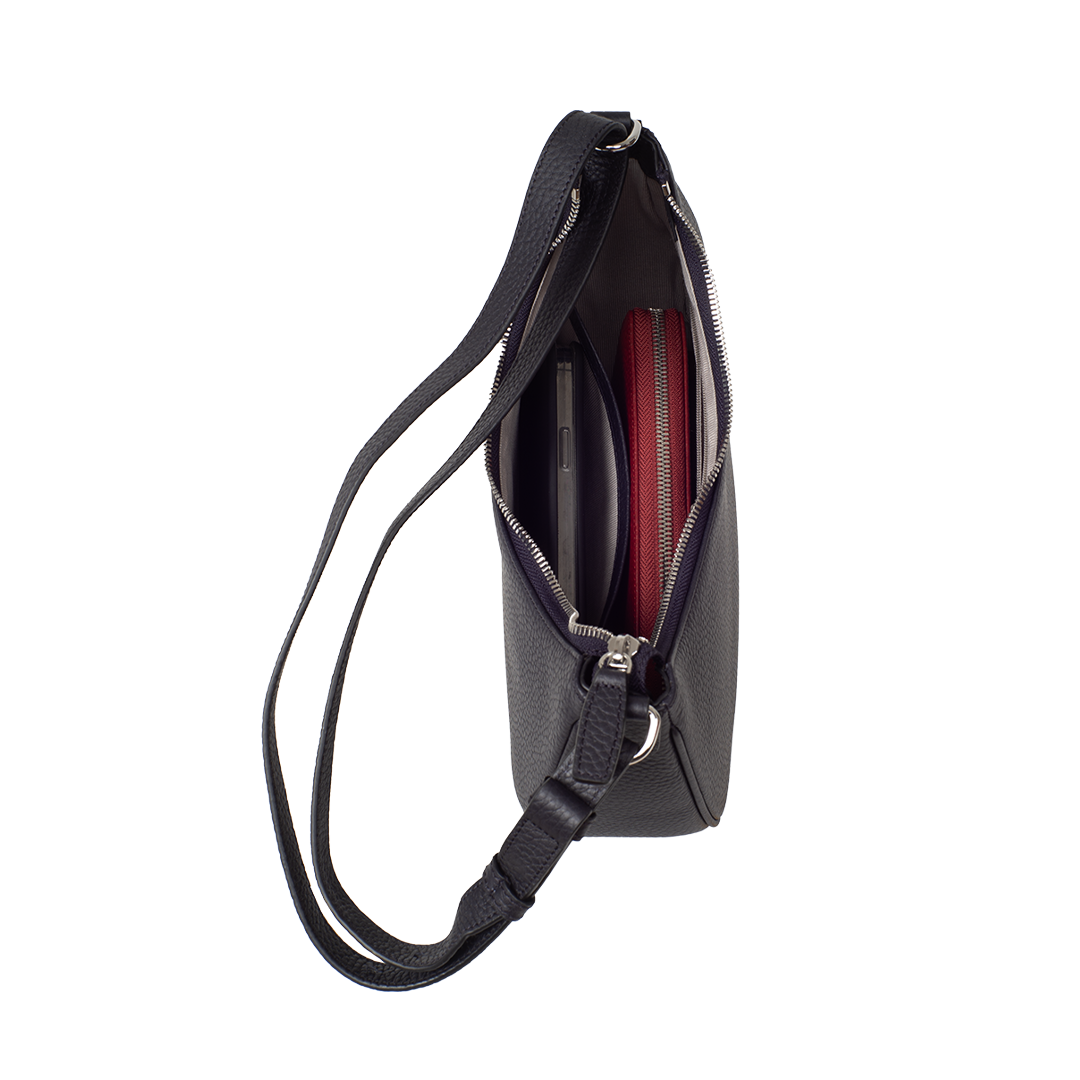 Elegante Schultertasche Leder schwarz - Corf Offermann