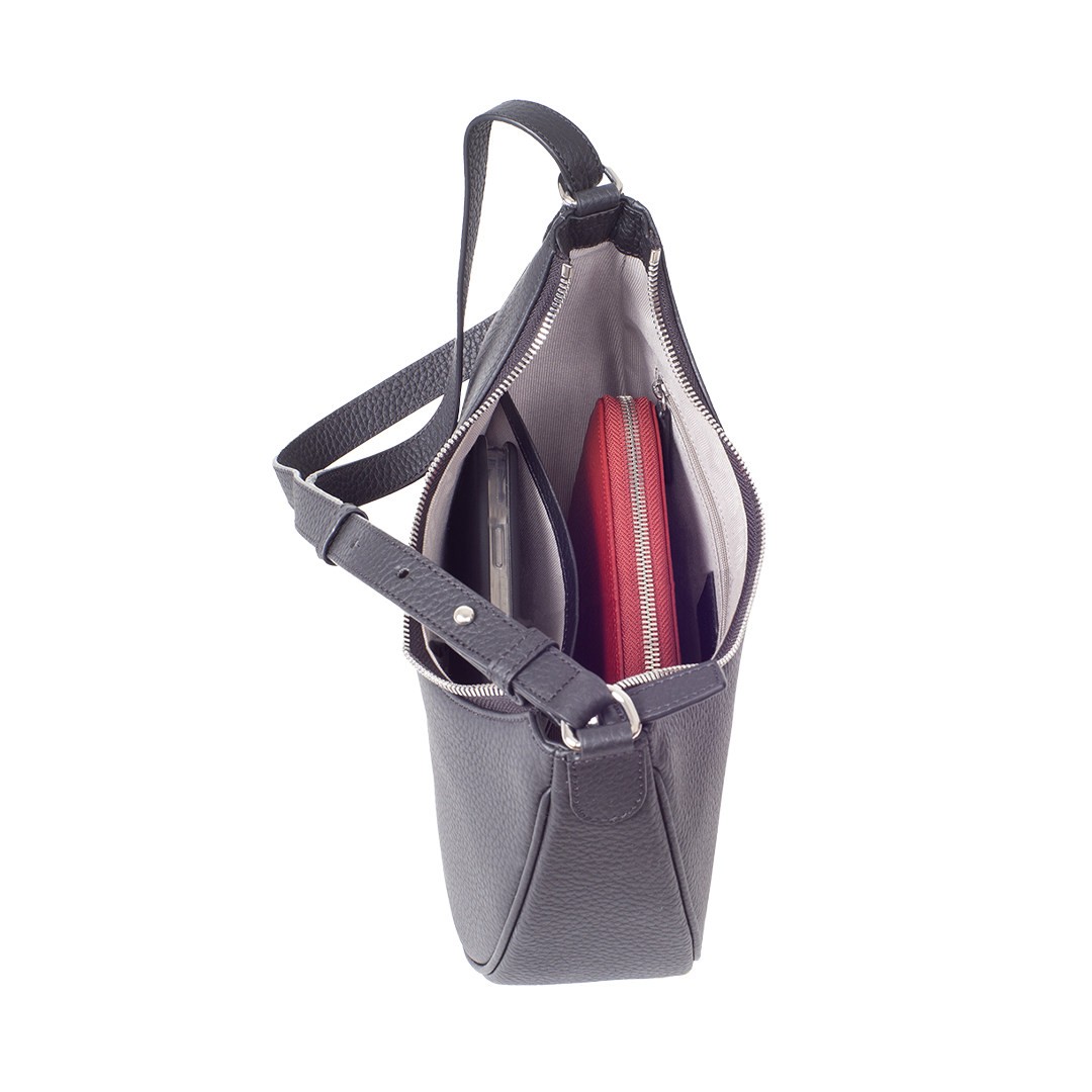 Elegante Schultertasche Leder blau - Corf Offermann