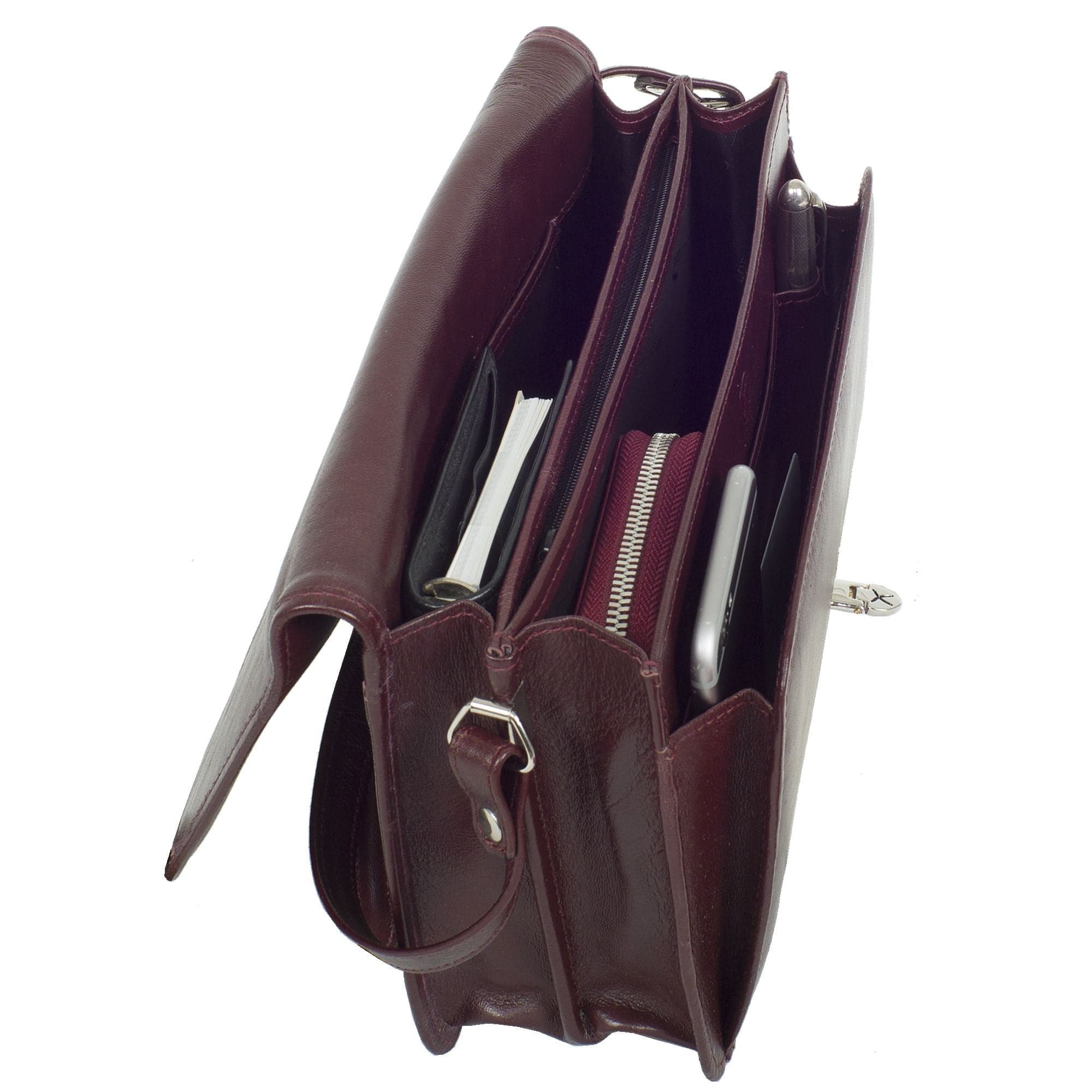 Handtasche Umhängetasche Leder bordeaux - Corf Offermann