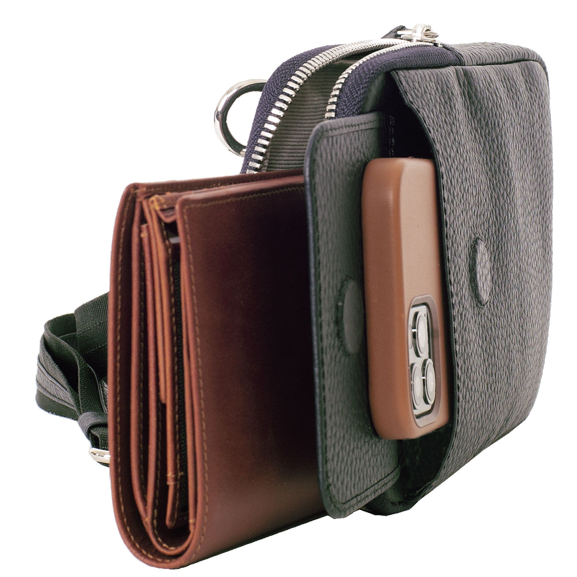 Telefontasche Crossover Leder schwarz - Corf Offermann