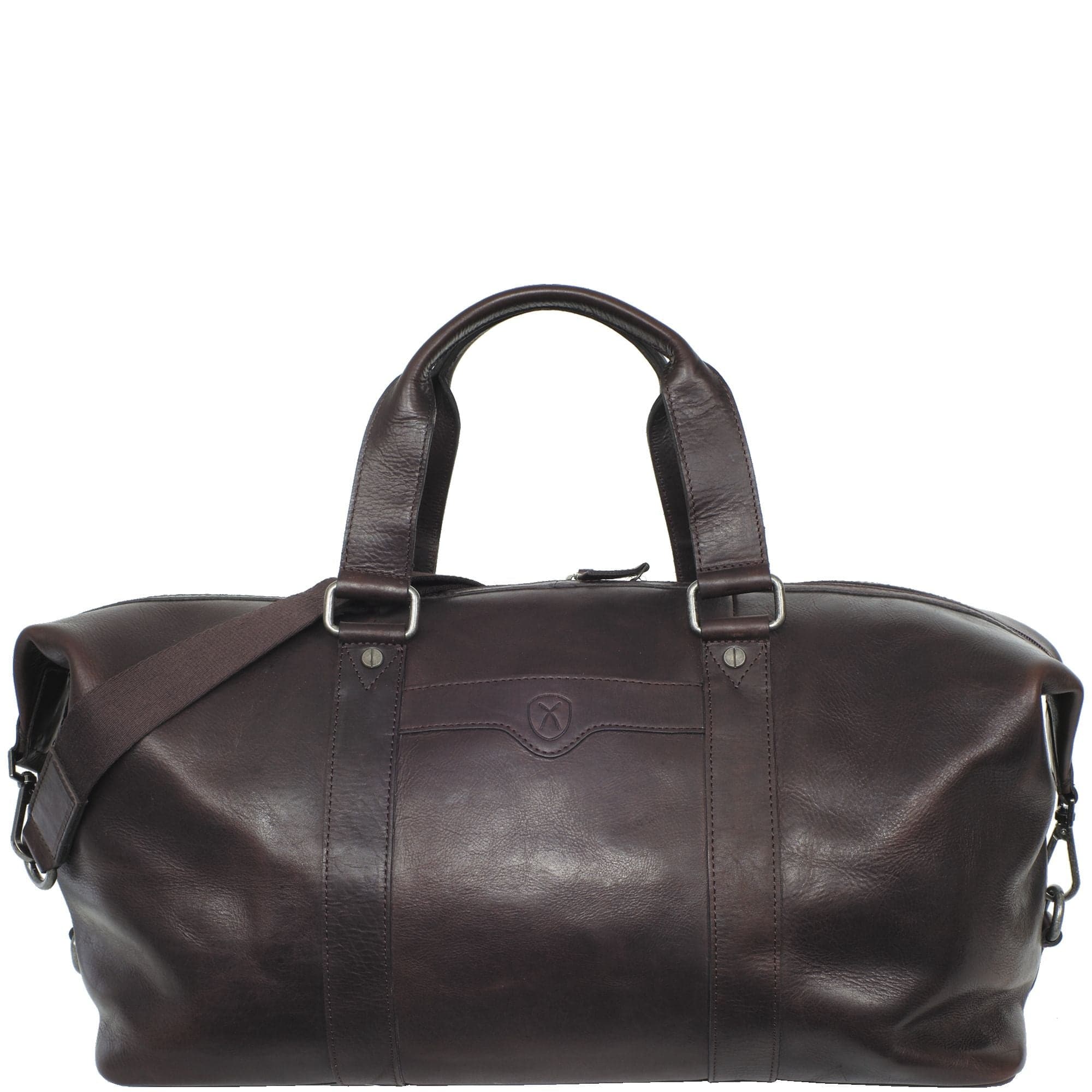 Leder Weekender Reisetasche Leder braun mit Trageriemen - Corf Offermann