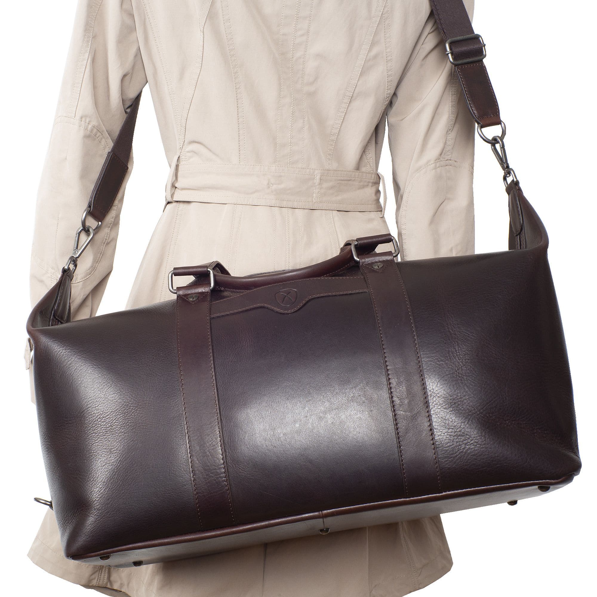 Leder Weekender Reisetasche Leder braun mit Trageriemen - Corf Offermann