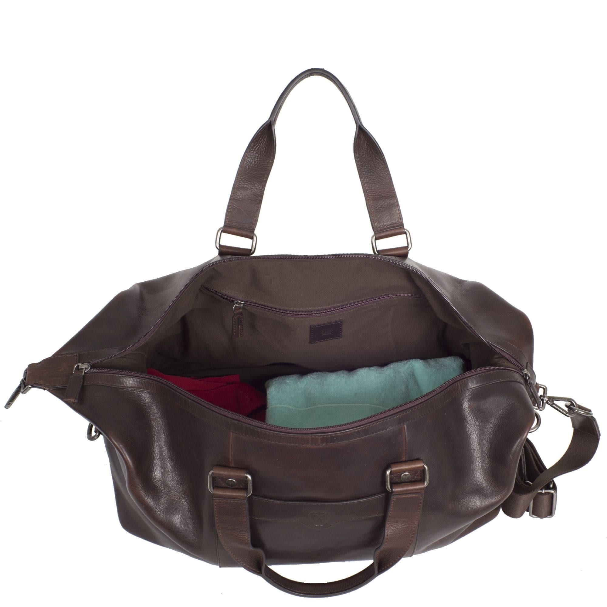 Leder Weekender Reisetasche Leder braun mit Trageriemen - Corf Offermann