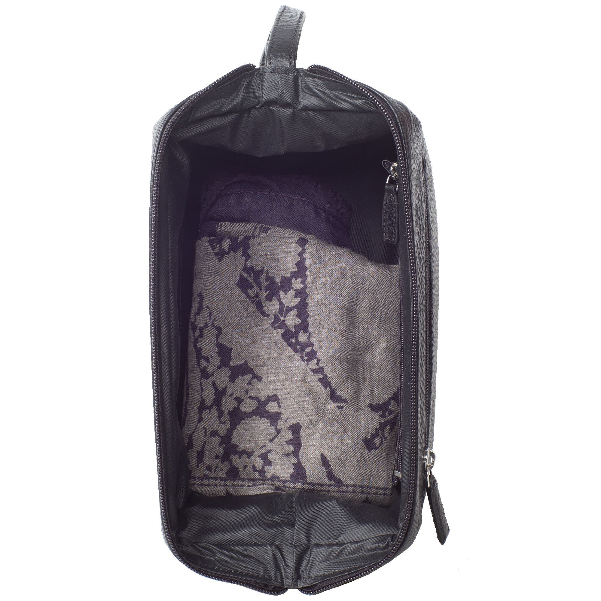 Kulturtasche Leder schwarz - Corf Offermann