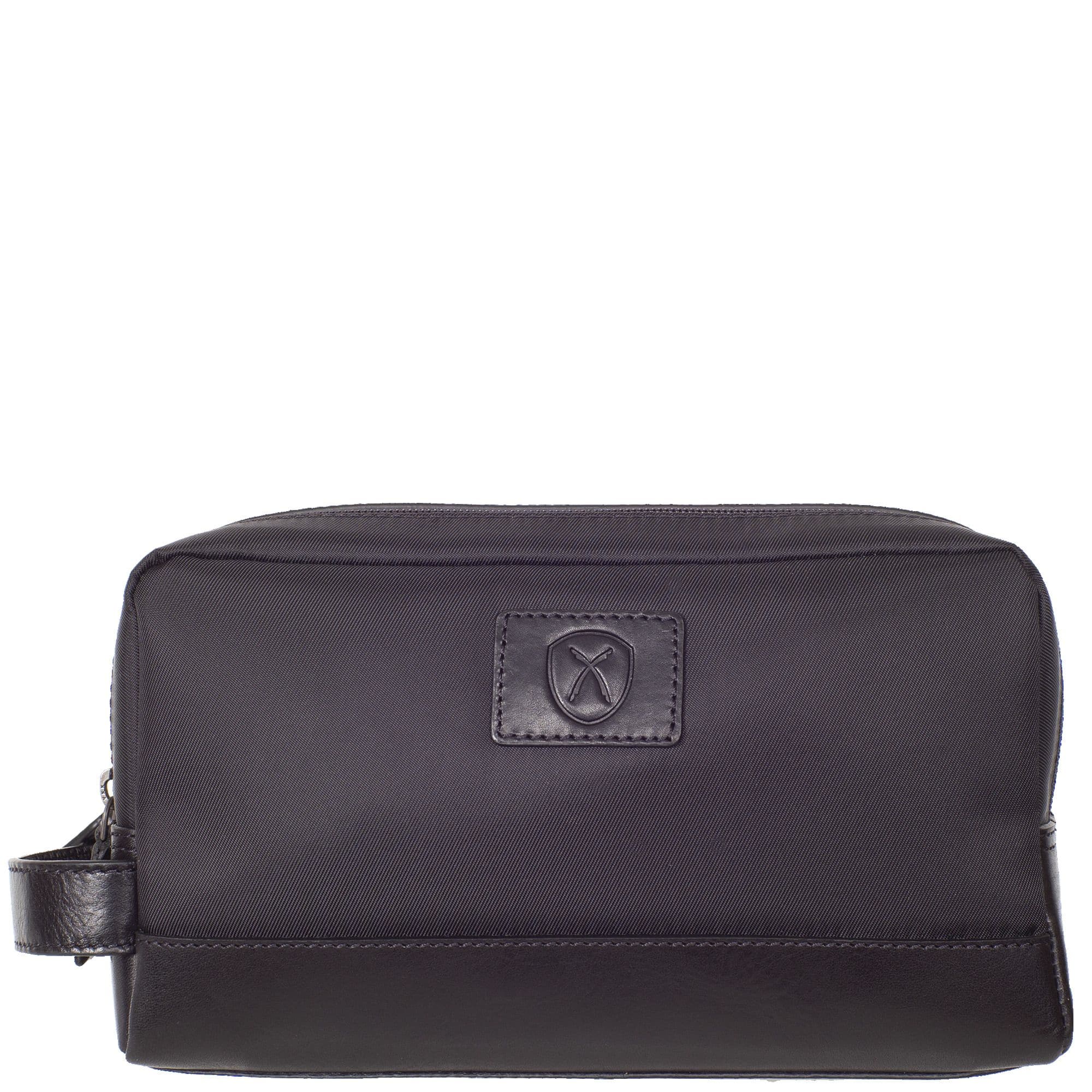 Kulturtasche Leder Coram-Nylon schwarz - Corf Offermann