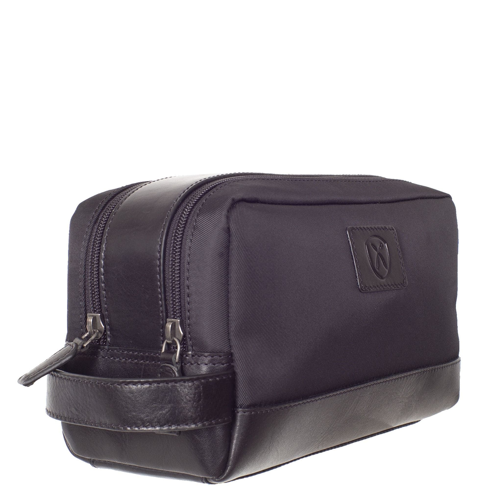 Kulturtasche Leder Coram-Nylon schwarz - Corf Offermann