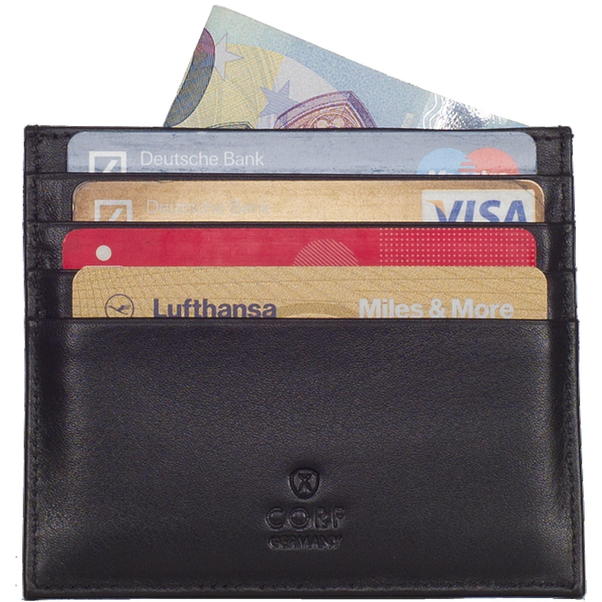 Kreditkartenetui Leder schwarz 9 Fächer - Corf Offermann