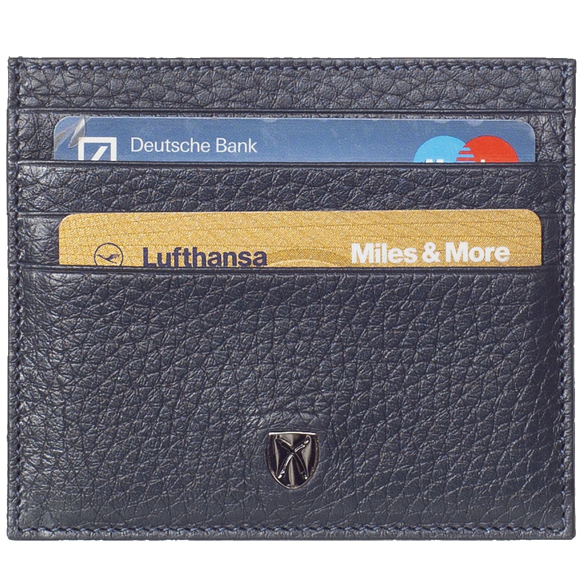 Kreditkartenetui Leder blau 9 Fächer