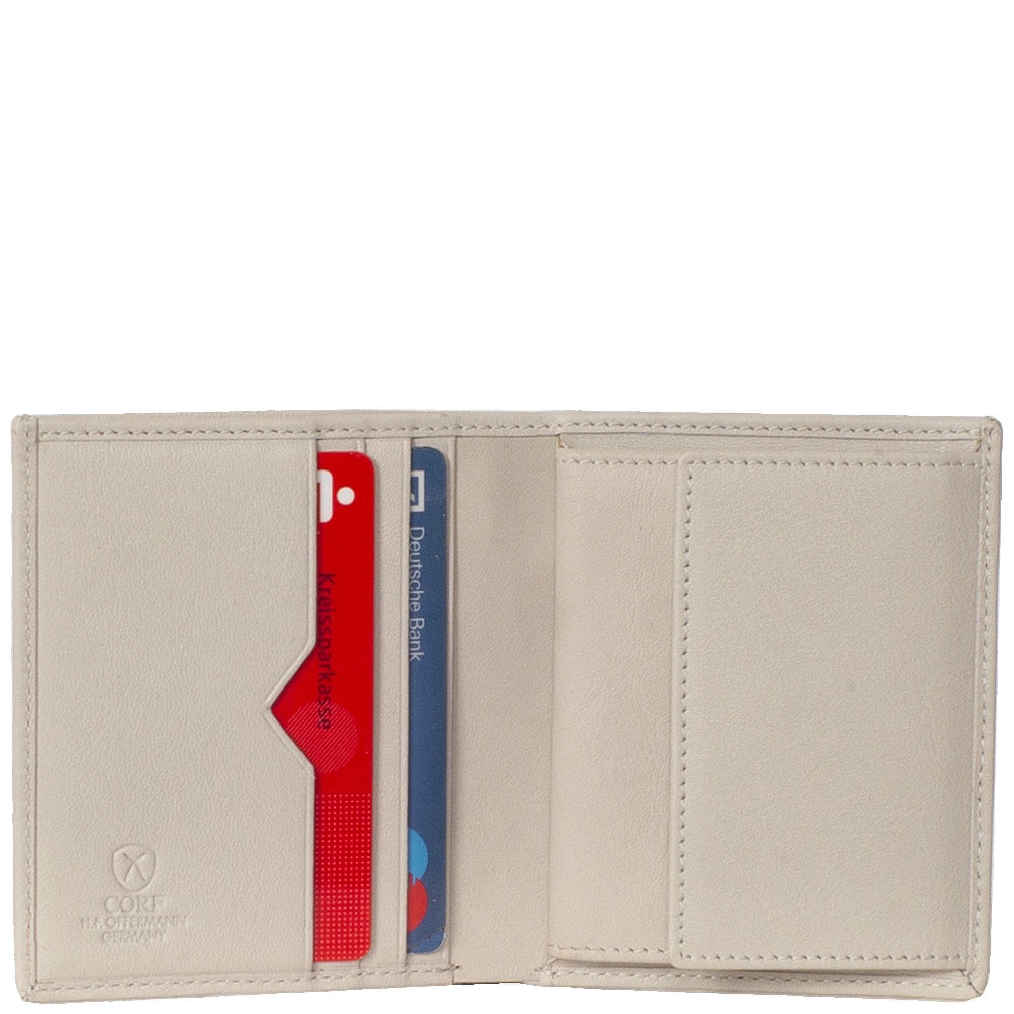 Geldbörse Portemonnaie klein Leder weiß mit Münzfach - Corf Offermann